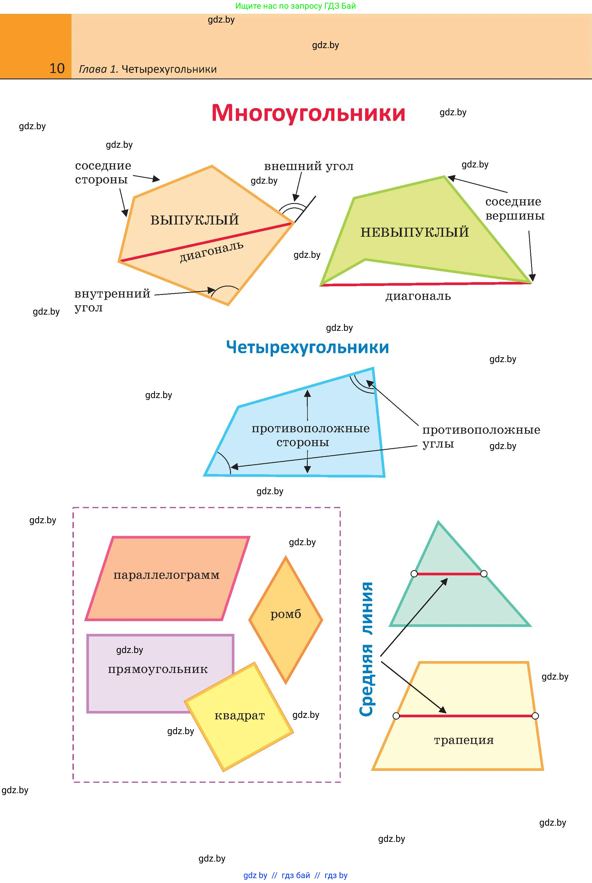 Геометрия, 8 класс Учебник, авторы: Казаков Валерий Владимирович, Казакова Ольга Олеговна, издательство Адукацыя i выхаванне, Минск, 2024, оранжевого цвета, страница 10