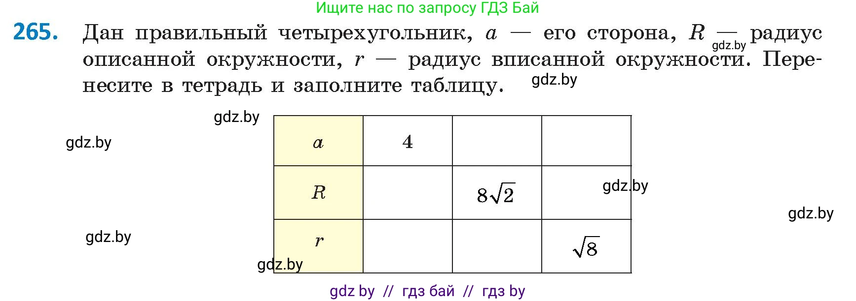 Геометрия, 9 класс Учебник, авторы: Казаков Валерий Владимирович, Казакова Ольга Олеговна, издательство Адукацыя i выхаванне, Минск, 2025, белого цвета, страница 143, номер 265, Условие 2025