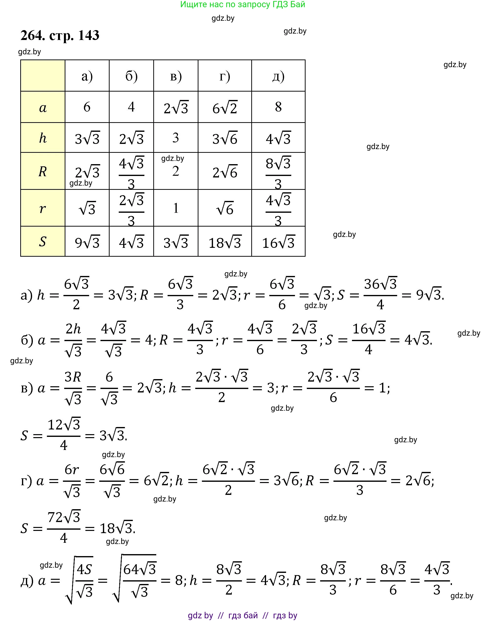 Геометрия, 9 класс Учебник, авторы: Казаков Валерий Владимирович, Казакова Ольга Олеговна, издательство Адукацыя i выхаванне, Минск, 2025, белого цвета, страница 142, номер 264, Решение 2025