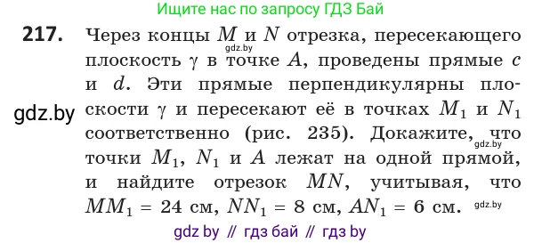Геометрия, 10 класс Учебник, авторы: Латотин Леонид Александрович, Чеботаревский Борис Дмитриевич, Горбунова Ирина Владимировна, издательство Адукацыя i выхаванне, Минск, 2020, белого цвета, страница 93, номер 217, Условие