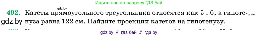 Геометрия, 11 класс Учебник, авторы: Латотин Леонид Александрович, Чеботаревский Борис Дмитриевич, Горбунова Ирина Владимировна, Цыбулько Оксана Евгеньевна, издательство Белорусская Энциклопедия имени Петруся Бровки, Минск, 2020, белого цвета, страница 170, номер 492, Условие