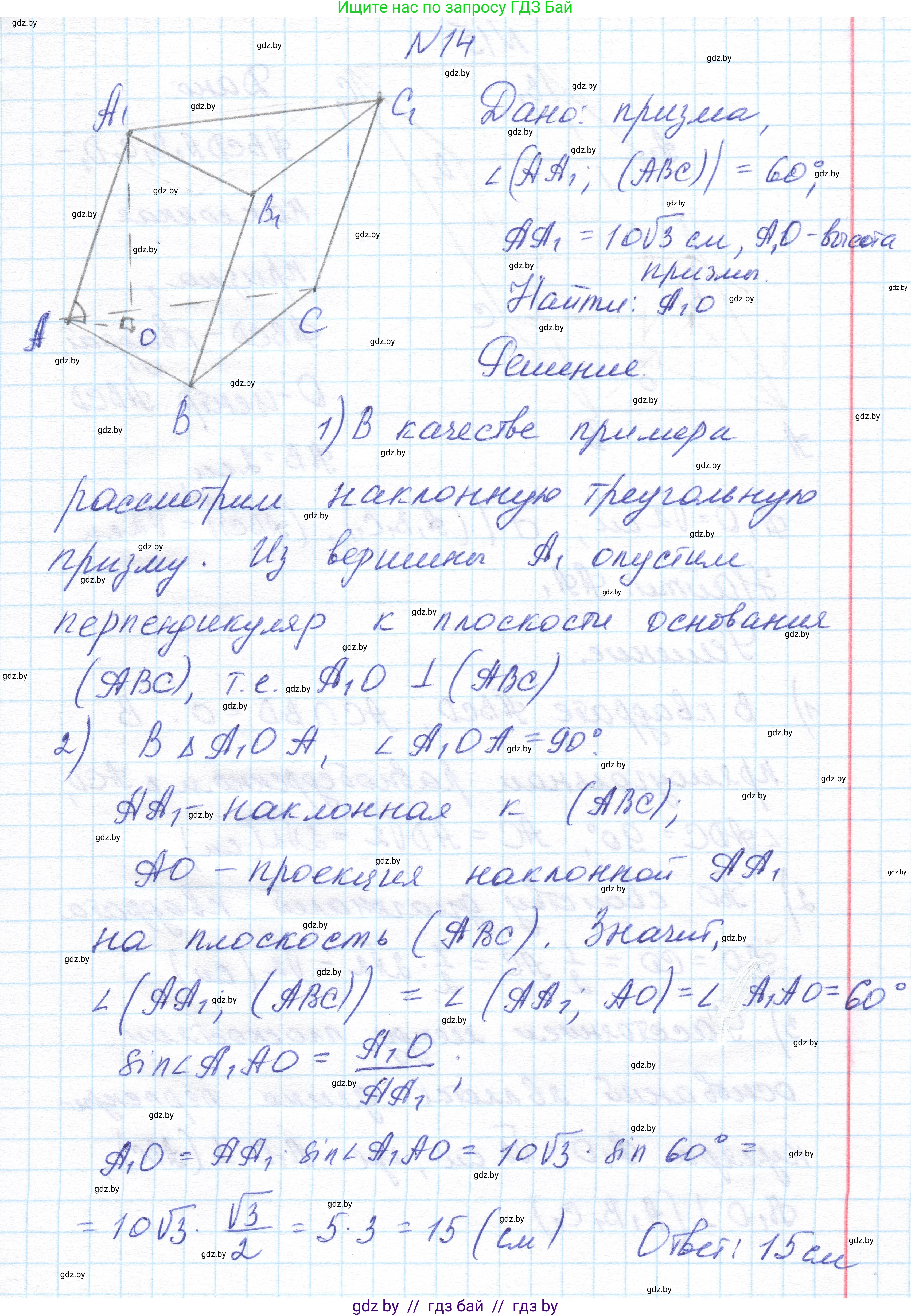 Геометрия, 11 класс Учебник, авторы: Латотин Леонид Александрович, Чеботаревский Борис Дмитриевич, Горбунова Ирина Владимировна, Цыбулько Оксана Евгеньевна, издательство Белорусская Энциклопедия имени Петруся Бровки, Минск, 2020, белого цвета, страница 16, номер 14, Решение 1