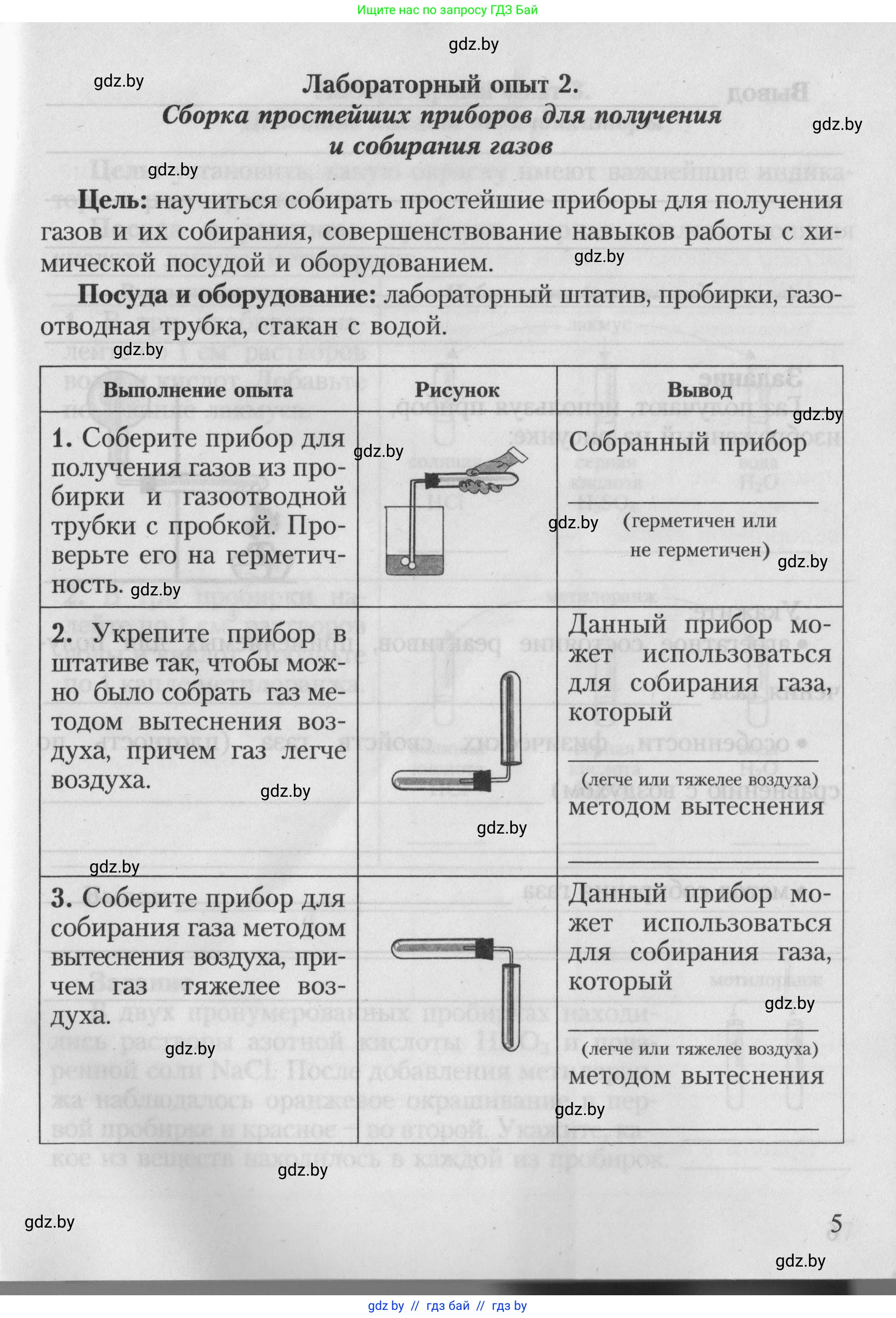 Химия, 7 класс Тетрадь для практических работ, автор: Борушко Ирина Ивановна, издательство Сэр-Вит, Минск, 2022, розового цвета, Часть 2, страница 5