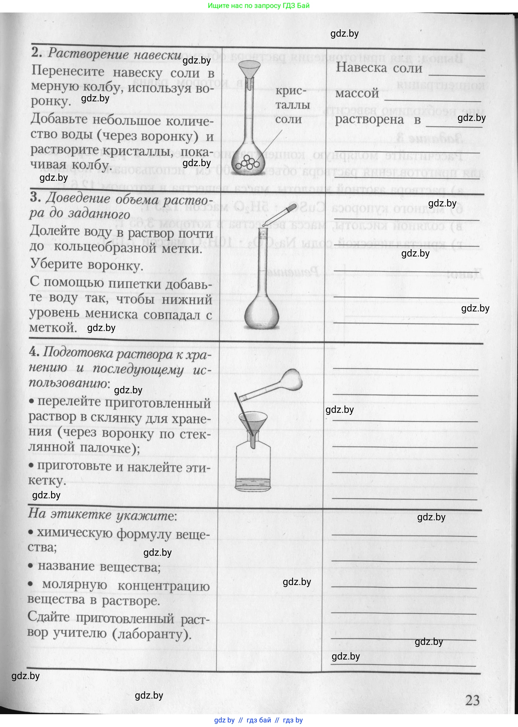 Химия, 8 класс Тетрадь для практических работ, автор: Борушко Ирина Ивановна, издательство Сэр-Вит, Минск, 2022, розового цвета, страница 23
