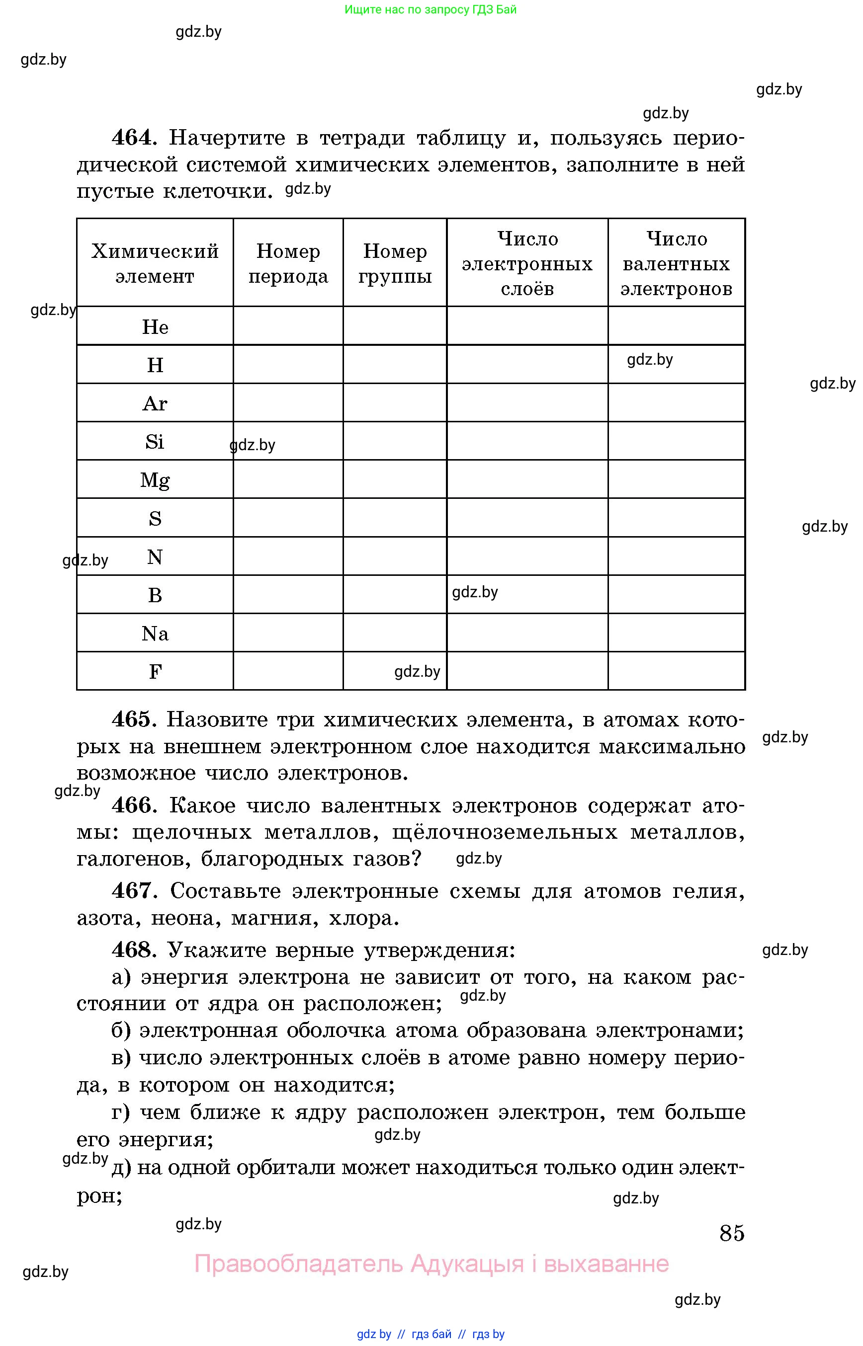Химия, 8 класс Сборник задач, авторы: Хвалюк Виктор Николаевич, Резяпкин Виктор Ильич, издательство Адукацыя i выхаванне, Минск, 2019, голубого цвета, страница 85