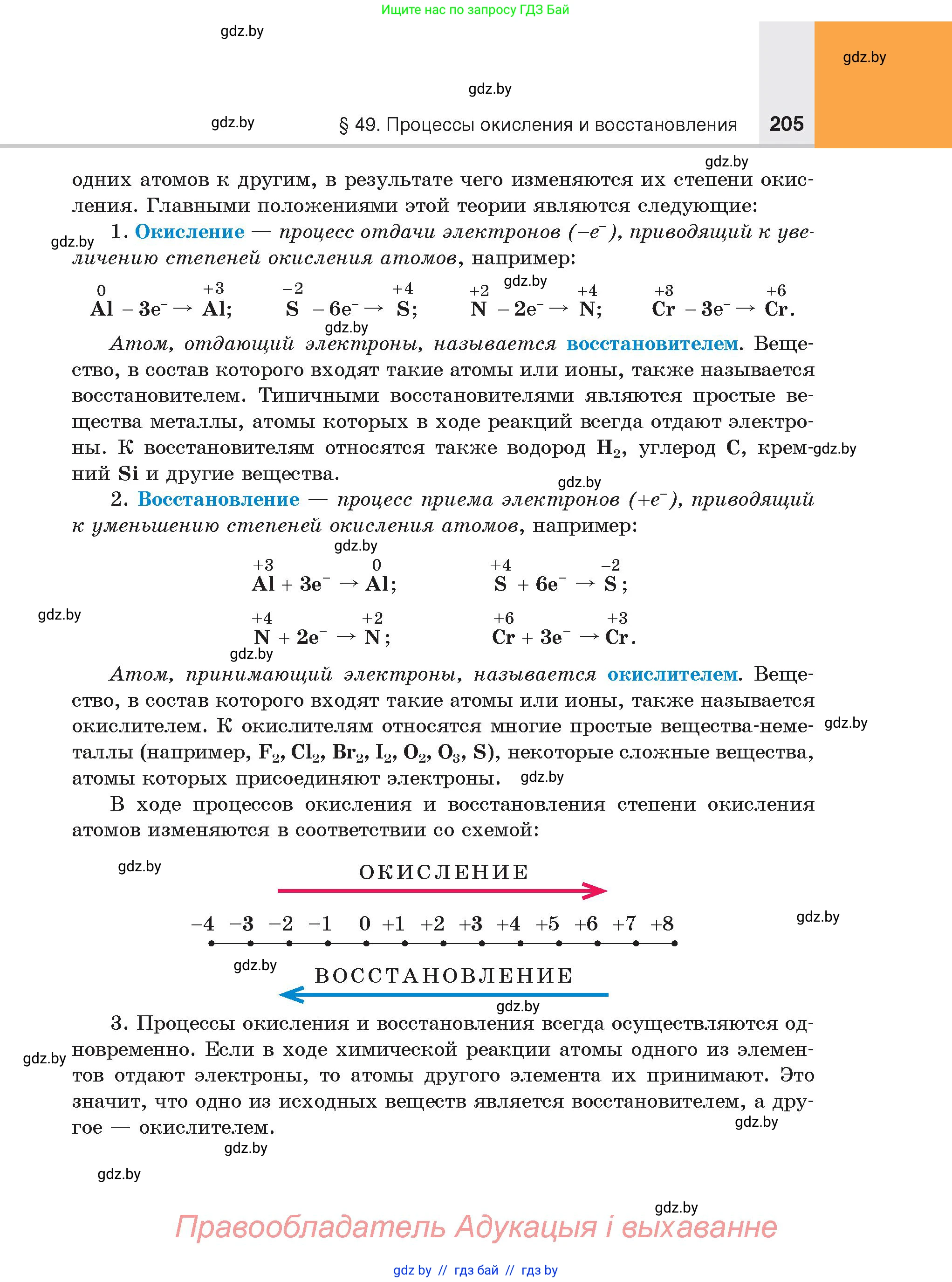 Химия, 8 класс Учебник, авторы: Шиманович Игорь Евгеньевич, Красицкий Василий Анатольевич, Сечко Ольга Ивановна, Хвалюк Виктор Николаевич, издательство Адукацыя i выхаванне, Минск, 2024, страница 205