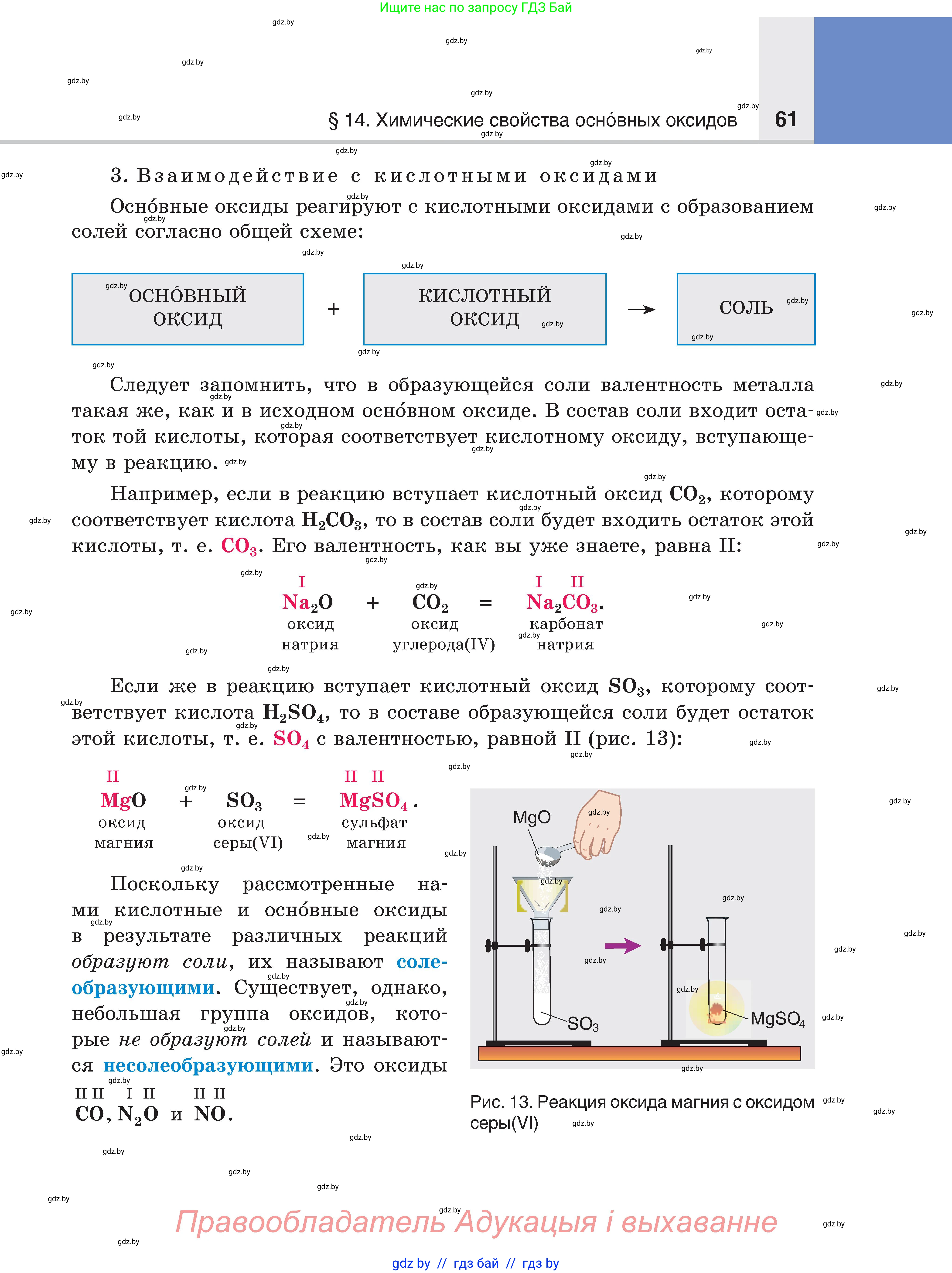 Химия, 8 класс Учебник, авторы: Шиманович Игорь Евгеньевич, Красицкий Василий Анатольевич, Сечко Ольга Ивановна, Хвалюк Виктор Николаевич, издательство Адукацыя i выхаванне, Минск, 2024, страница 61