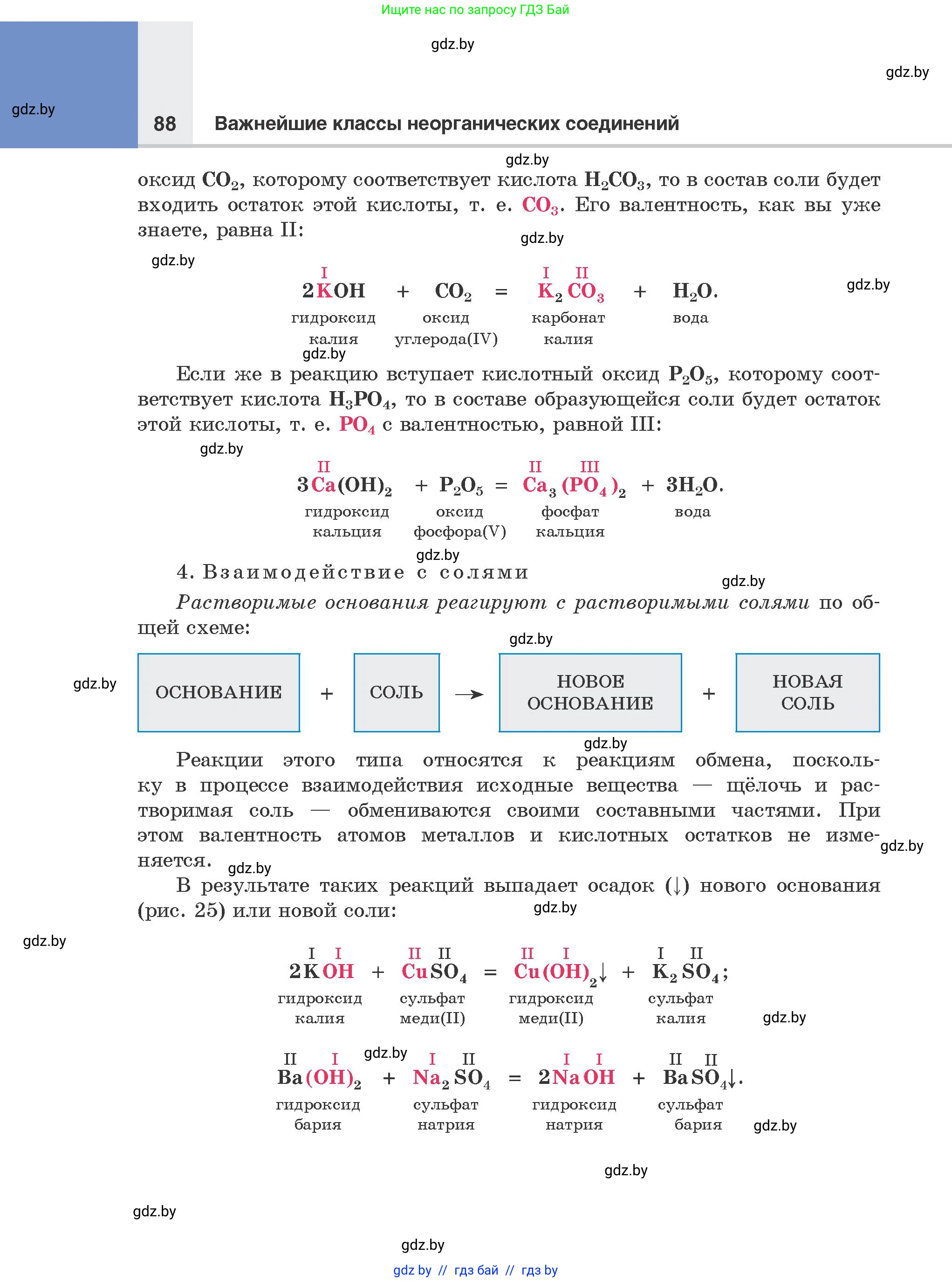 Химия, 8 класс Учебник, авторы: Шиманович Игорь Евгеньевич, Красицкий Василий Анатольевич, Сечко Ольга Ивановна, Хвалюк Виктор Николаевич, издательство Адукацыя i выхаванне, Минск, 2024, страница 88
