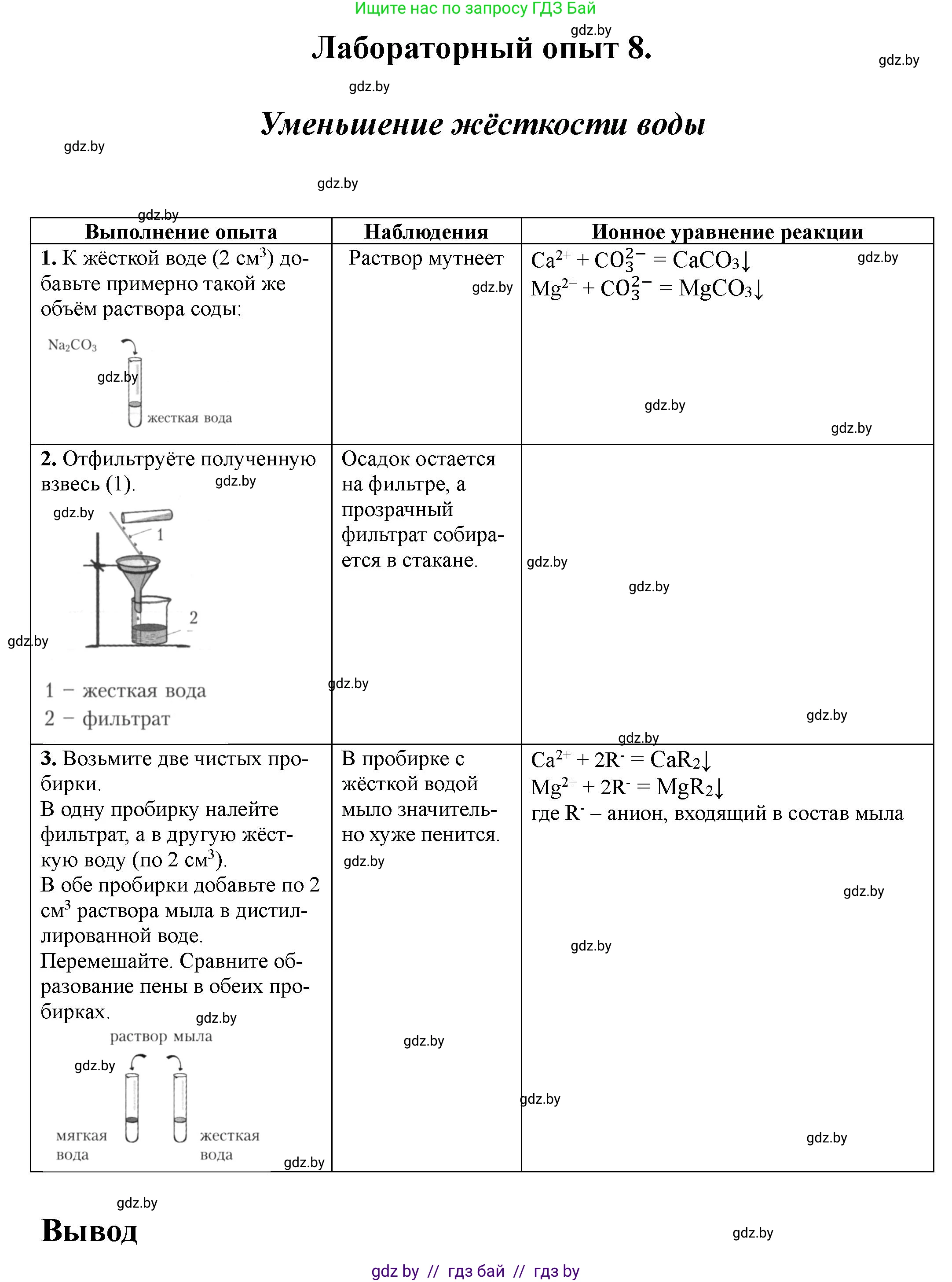 Химия, 9 класс Тетрадь для практических работ, автор: Борушко Ирина Ивановна, издательство Сэр-Вит, Минск, 2022, бирюзового цвета, Часть 2, страница 19, Решение