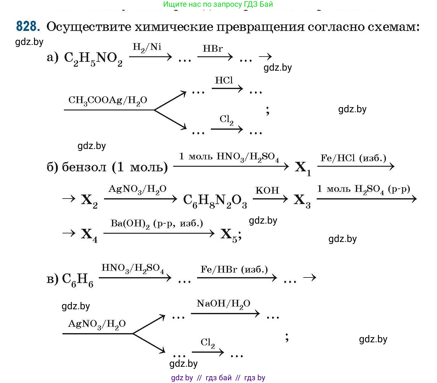 Химия, 10 класс Сборник задач, авторы: Матулис Вадим Эдвардович, Матулис Виталий Эдвардович, Колевич Татьяна Александровна, издательство Национальный институт образования, Минск, 2021, страница 194, номер 828, Условие