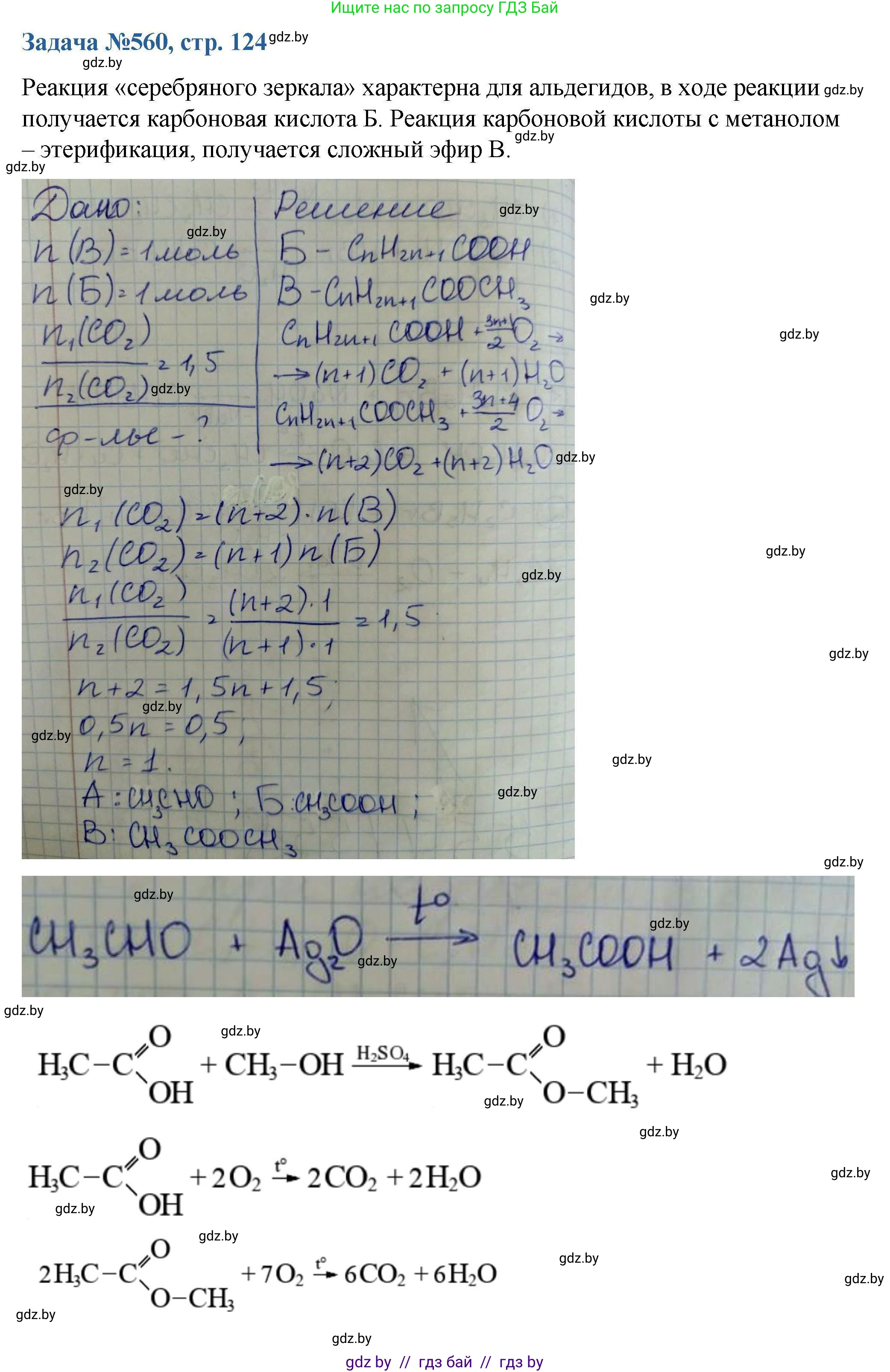 Химия, 10 класс Сборник задач, авторы: Матулис Вадим Эдвардович, Матулис Виталий Эдвардович, Колевич Татьяна Александровна, издательство Национальный институт образования, Минск, 2021, страница 124, номер 560, Решение