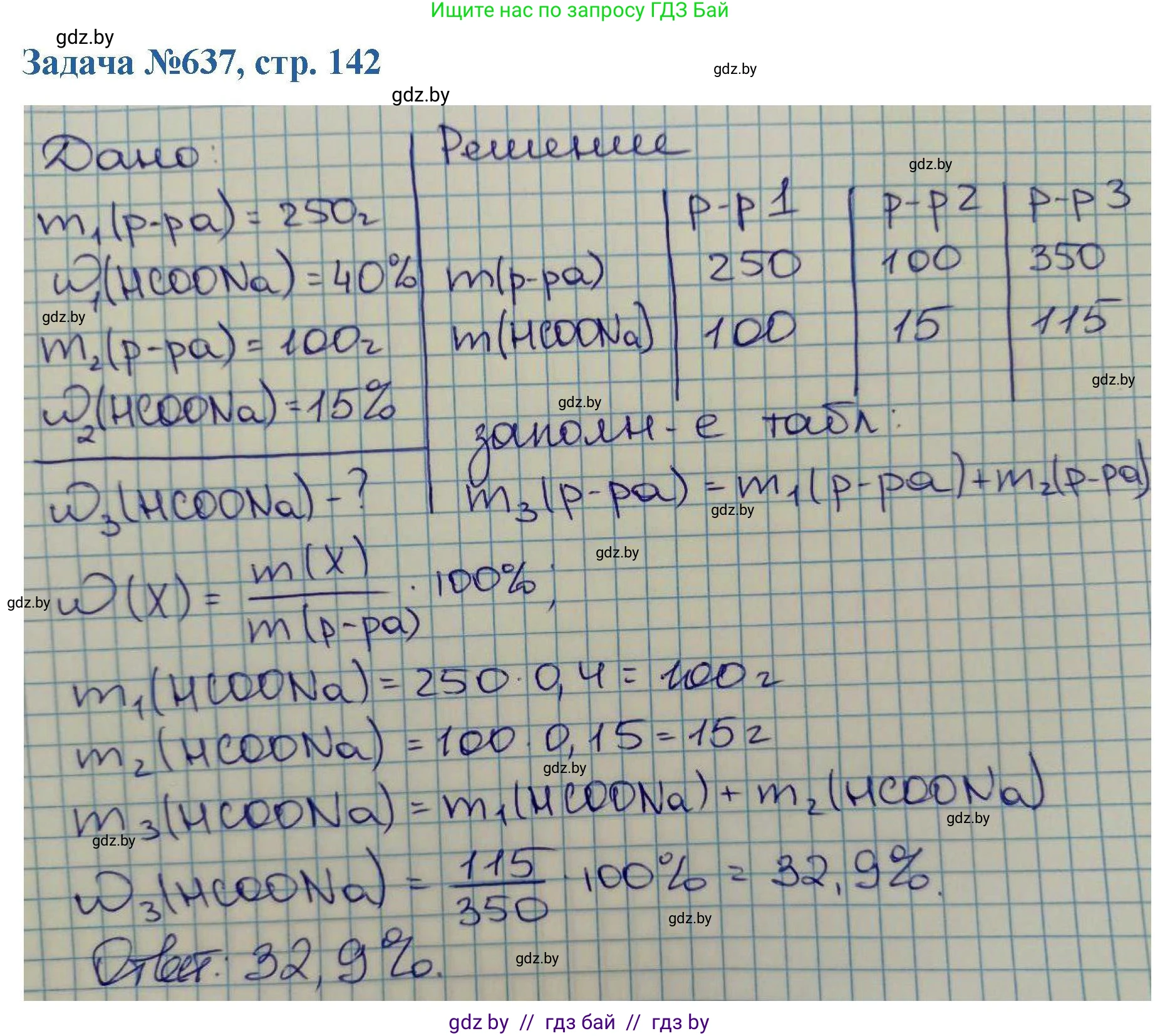Химия, 10 класс Сборник задач, авторы: Матулис Вадим Эдвардович, Матулис Виталий Эдвардович, Колевич Татьяна Александровна, издательство Национальный институт образования, Минск, 2021, страница 142, номер 637, Решение