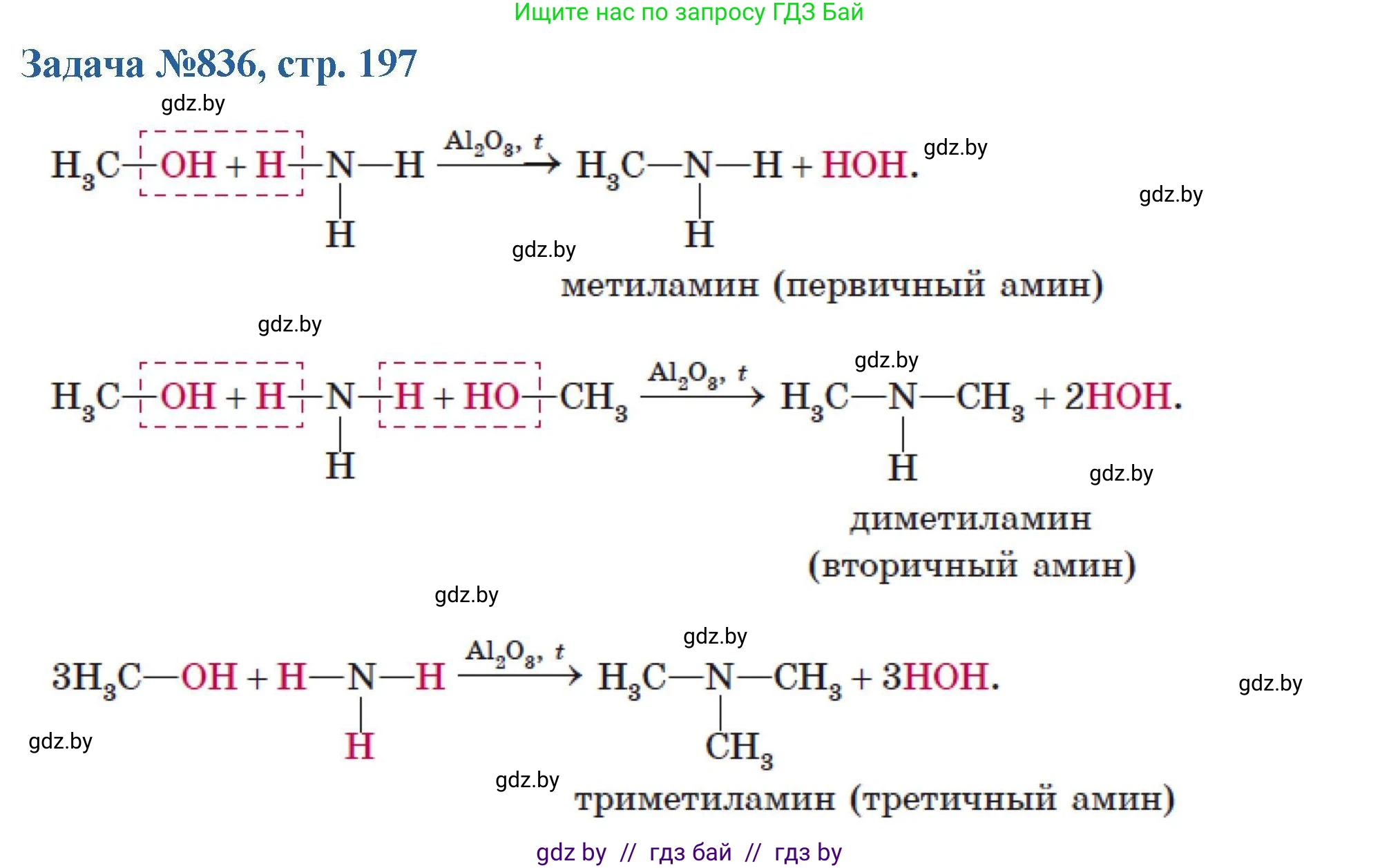 Химия, 10 класс Сборник задач, авторы: Матулис Вадим Эдвардович, Матулис Виталий Эдвардович, Колевич Татьяна Александровна, издательство Национальный институт образования, Минск, 2021, страница 197, номер 836, Решение