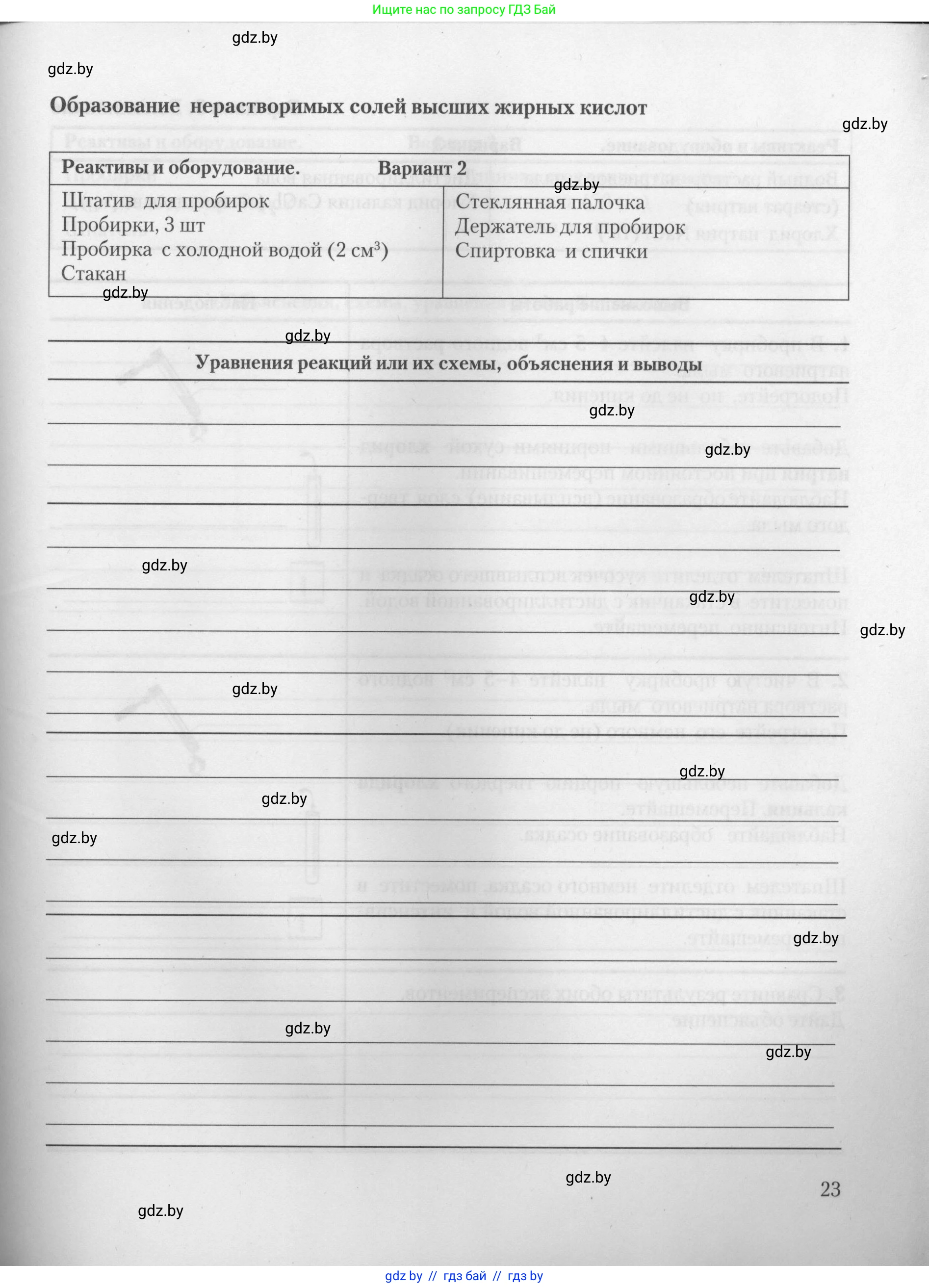 Химия, 10 класс Тетрадь для практических работ, автор: Борушко Ирина Ивановна, издательство Сэр-Вит, Минск, 2021, розового цвета, страница 23