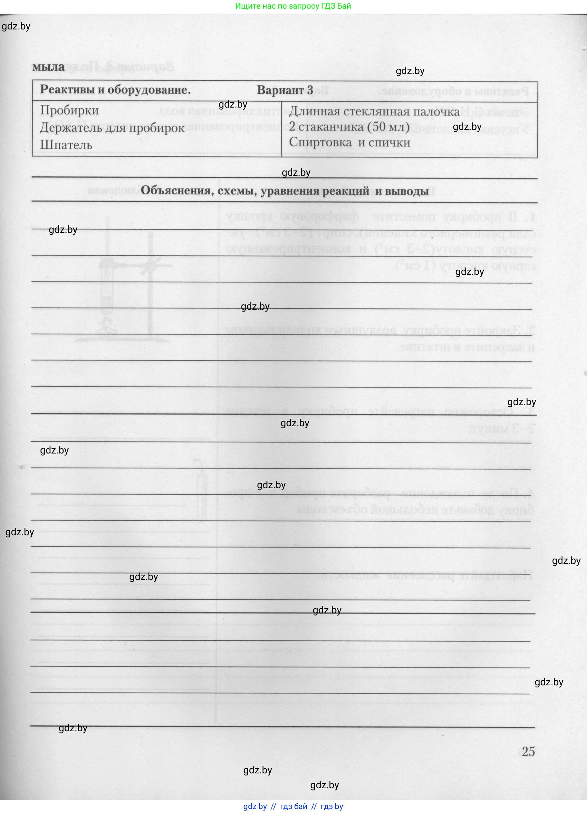 Химия, 10 класс Тетрадь для практических работ, автор: Борушко Ирина Ивановна, издательство Сэр-Вит, Минск, 2021, розового цвета, страница 25