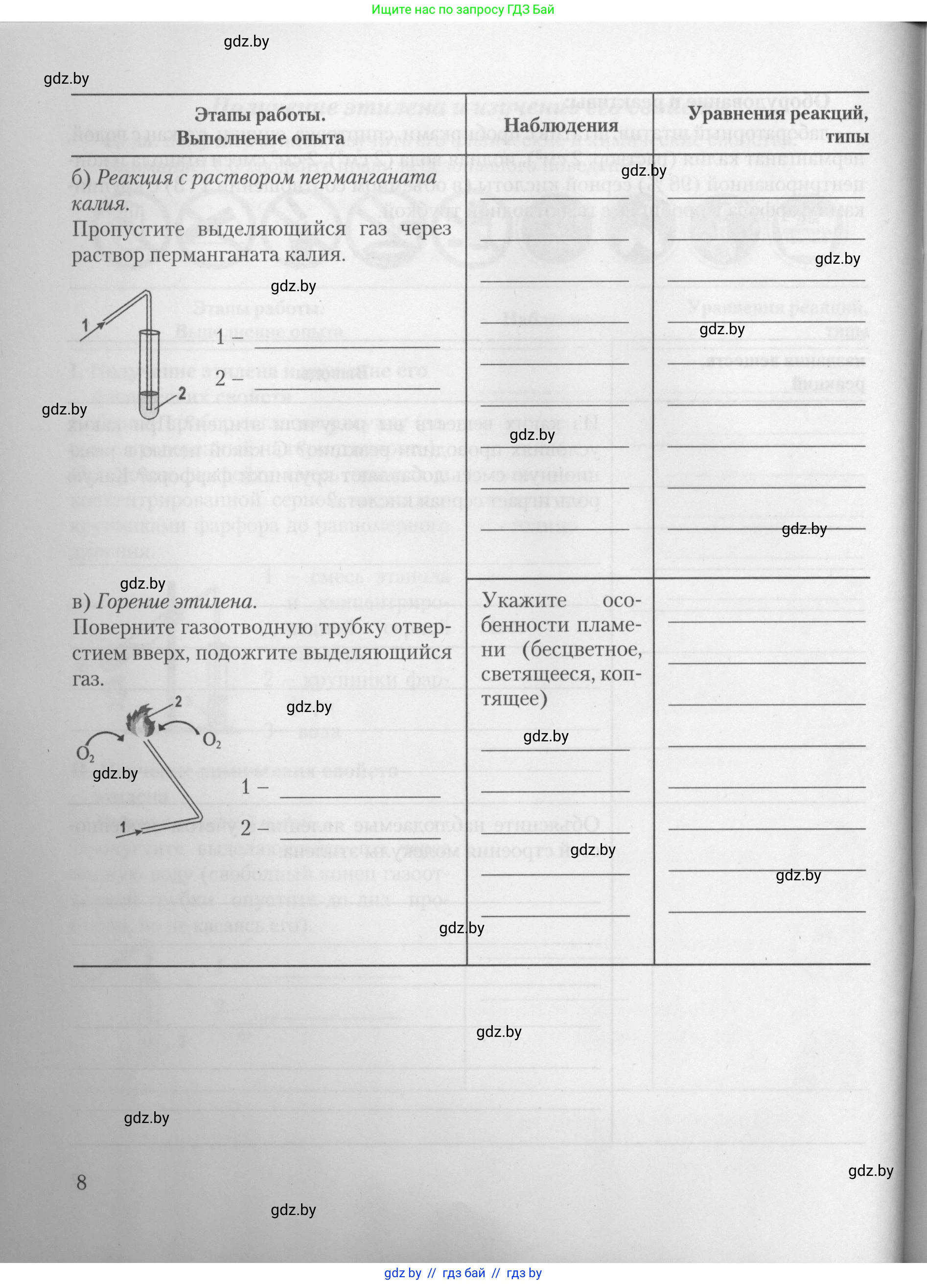 Химия, 10 класс Тетрадь для практических работ, автор: Борушко Ирина Ивановна, издательство Сэр-Вит, Минск, 2021, розового цвета, страница 8