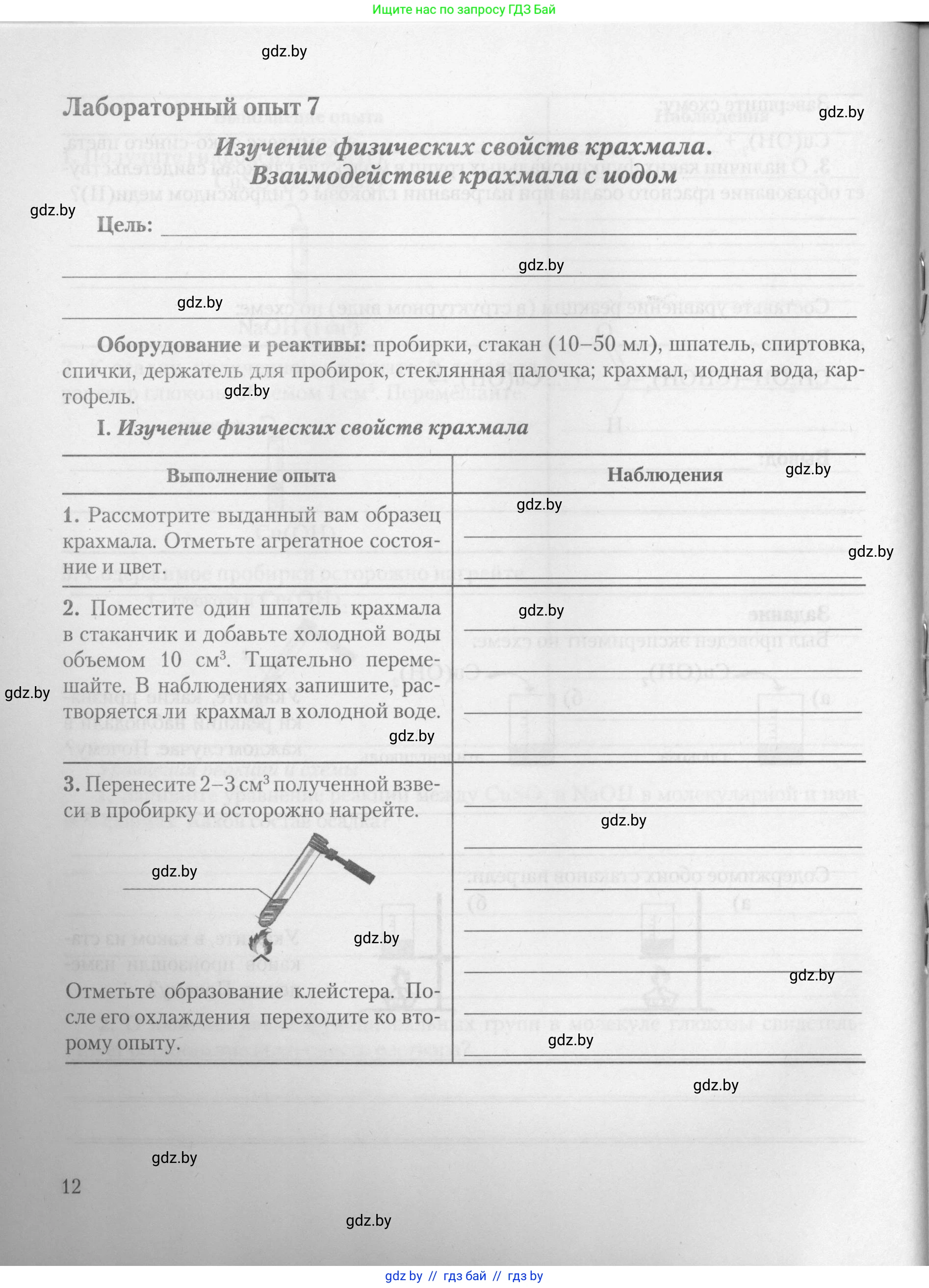 Химия, 10 класс Тетрадь для практических работ, автор: Борушко Ирина Ивановна, издательство Сэр-Вит, Минск, 2021, розового цвета, Часть 2, страница 12