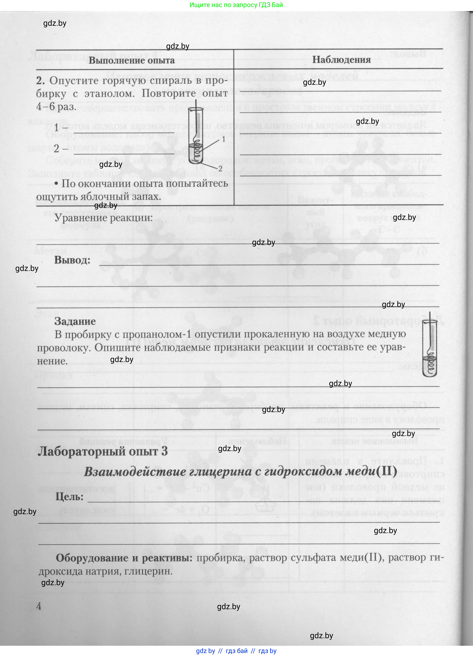 Химия, 10 класс Тетрадь для практических работ, автор: Борушко Ирина Ивановна, издательство Сэр-Вит, Минск, 2021, розового цвета, Часть 2, страница 4