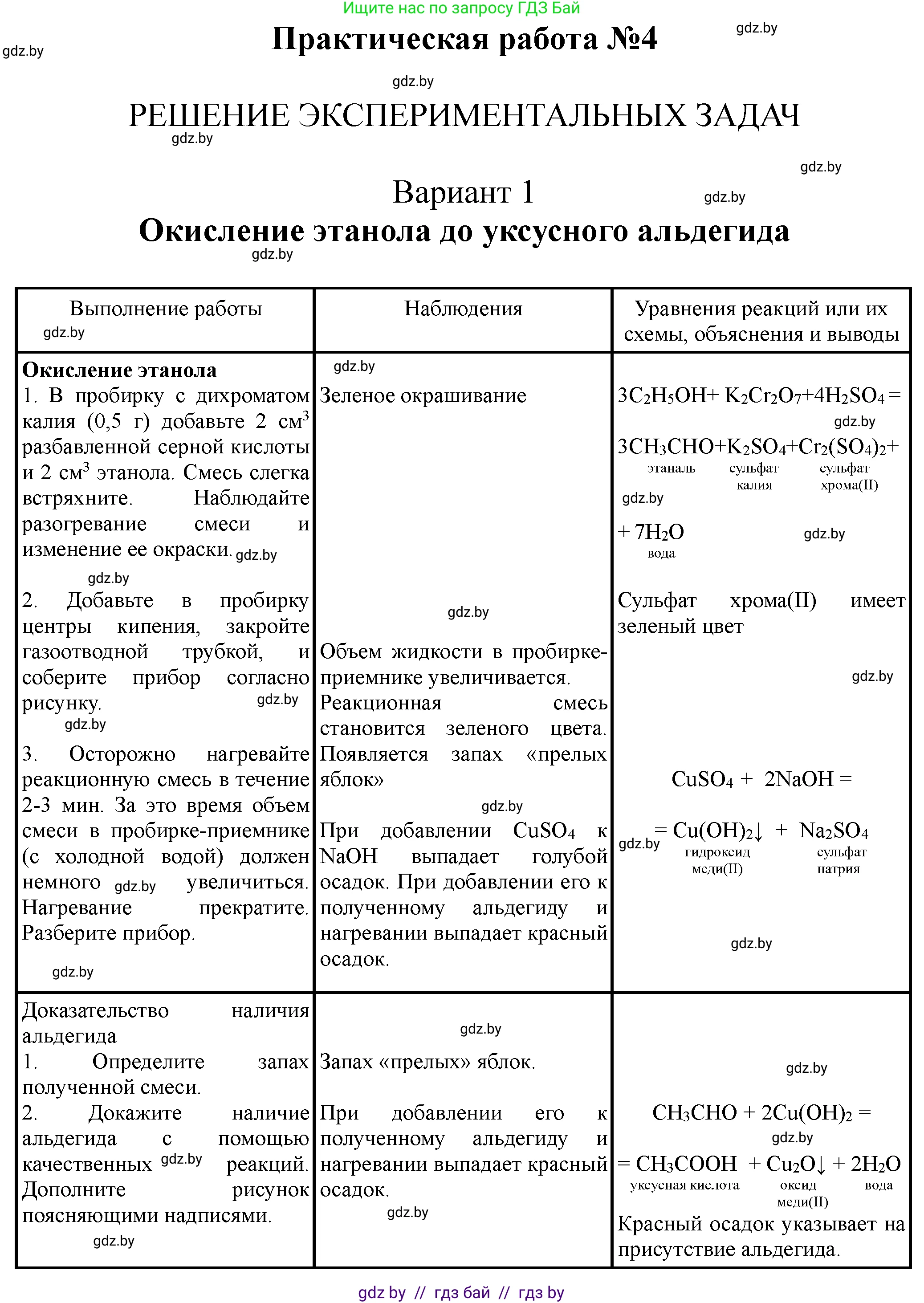 Химия, 10 класс Тетрадь для практических работ, автор: Борушко Ирина Ивановна, издательство Сэр-Вит, Минск, 2021, розового цвета, Часть 1, страница 20, номер 1, Решение
