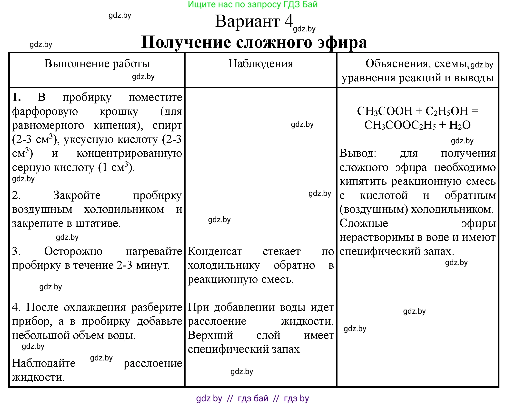 Химия, 10 класс Тетрадь для практических работ, автор: Борушко Ирина Ивановна, издательство Сэр-Вит, Минск, 2021, розового цвета, Часть 1, страница 26, номер 4, Решение