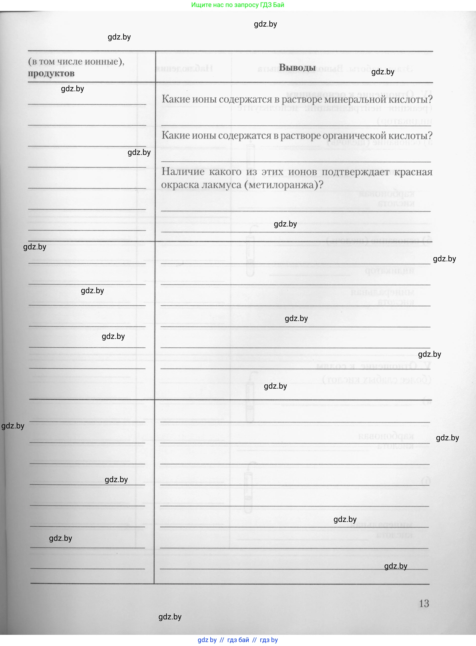 Химия, 10 класс Тетрадь для практических работ, автор: Борушко Ирина Ивановна, издательство Сэр-Вит, Минск, 2020, голубого цвета, страница 13