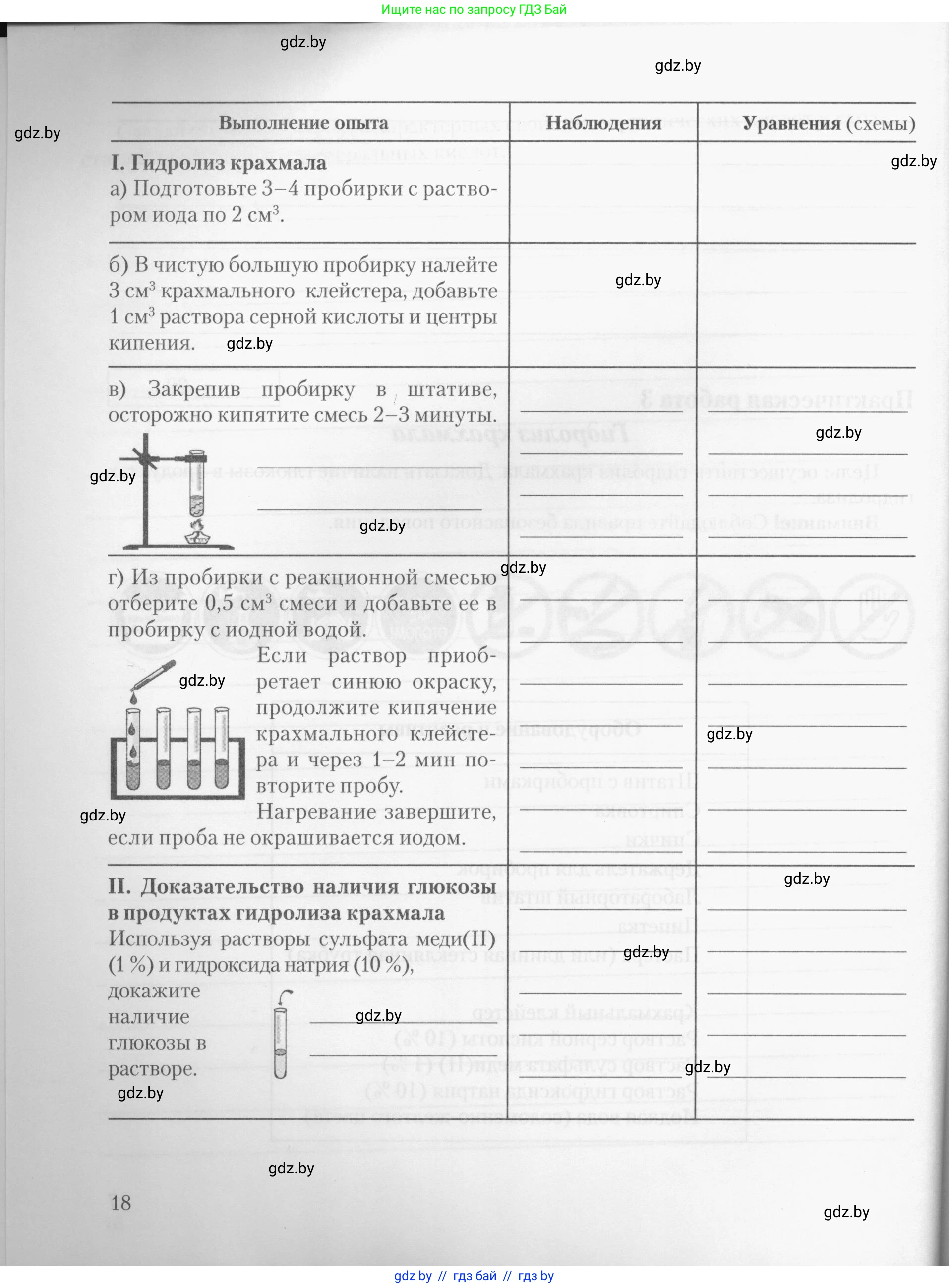 Химия, 10 класс Тетрадь для практических работ, автор: Борушко Ирина Ивановна, издательство Сэр-Вит, Минск, 2020, голубого цвета, страница 18