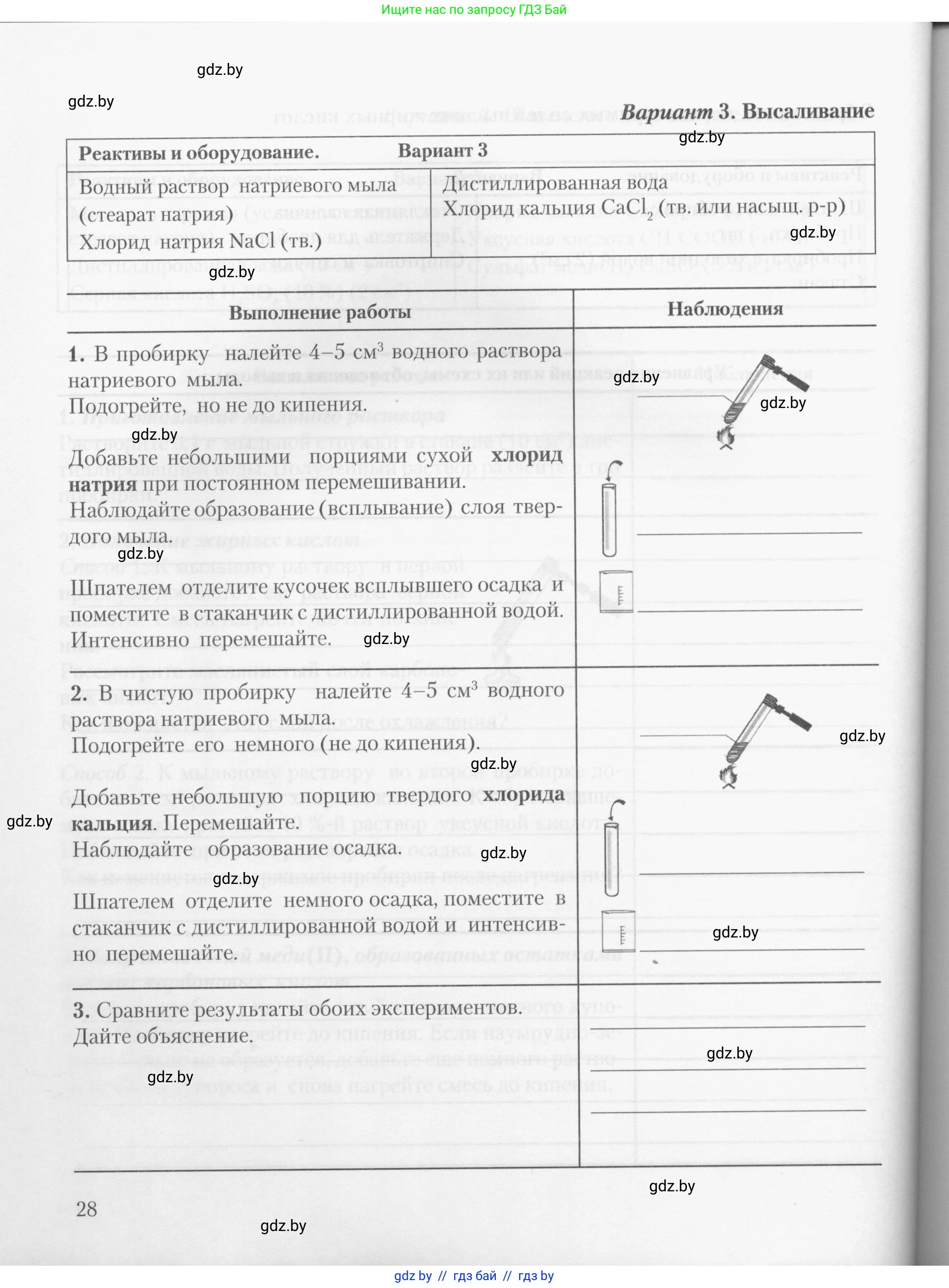 Химия, 10 класс Тетрадь для практических работ, автор: Борушко Ирина Ивановна, издательство Сэр-Вит, Минск, 2020, голубого цвета, страница 28