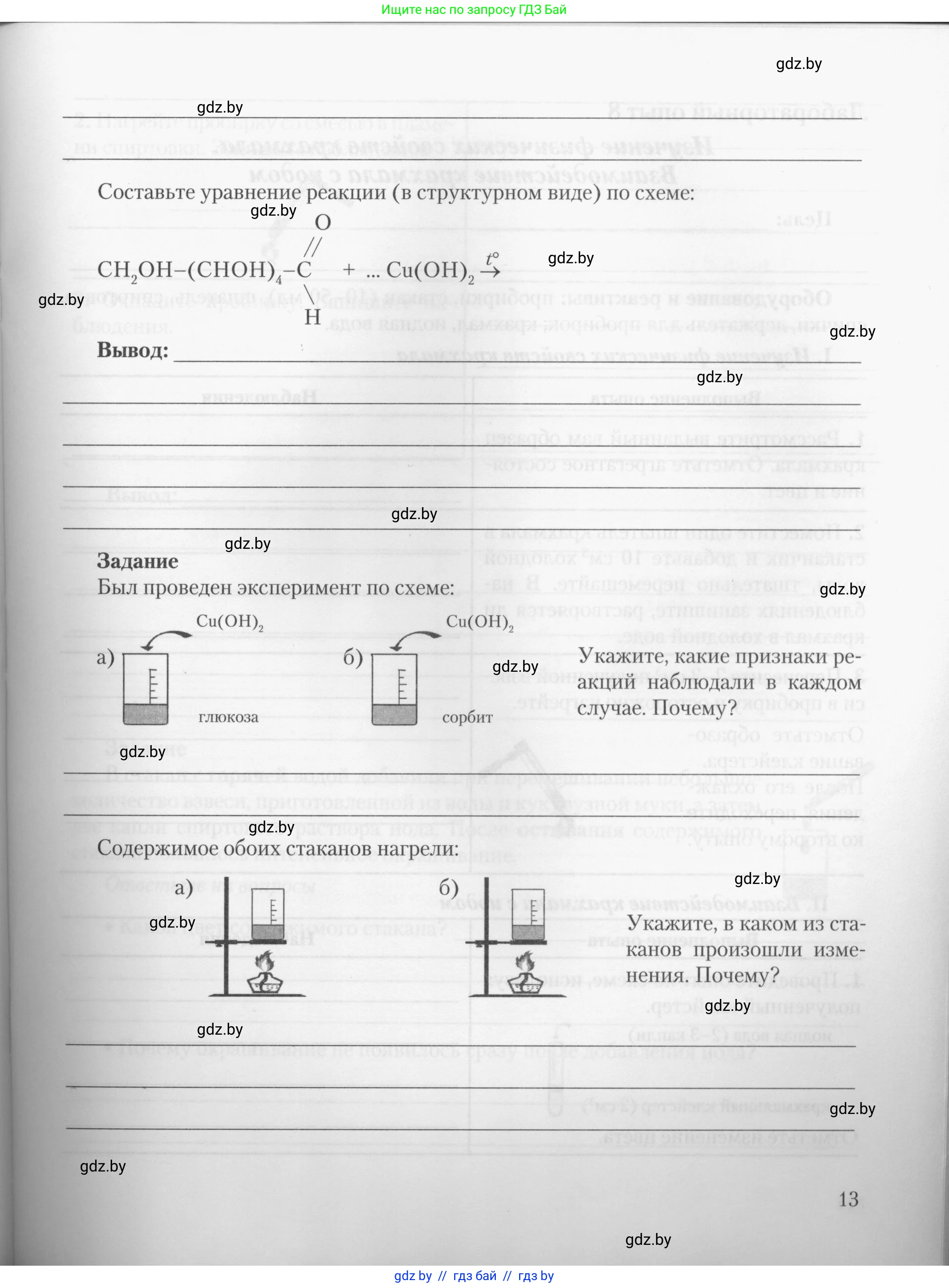 Химия, 10 класс Тетрадь для практических работ, автор: Борушко Ирина Ивановна, издательство Сэр-Вит, Минск, 2020, голубого цвета, страница 13