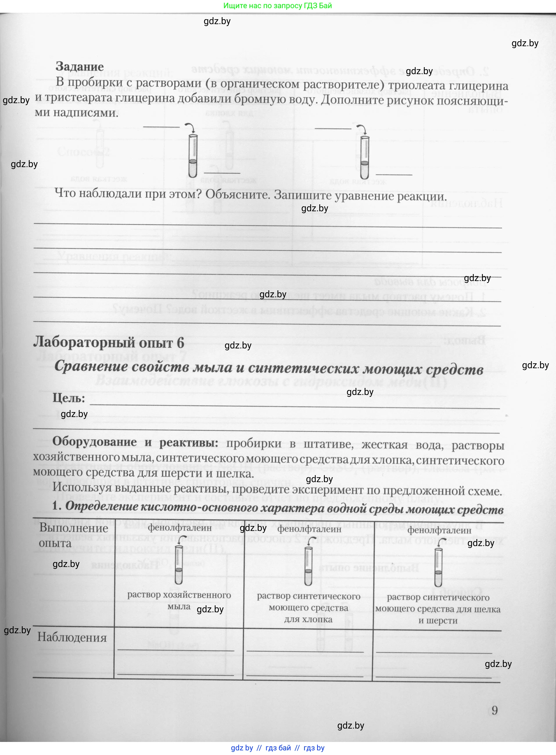 Химия, 10 класс Тетрадь для практических работ, автор: Борушко Ирина Ивановна, издательство Сэр-Вит, Минск, 2020, голубого цвета, Часть 2, страница 9