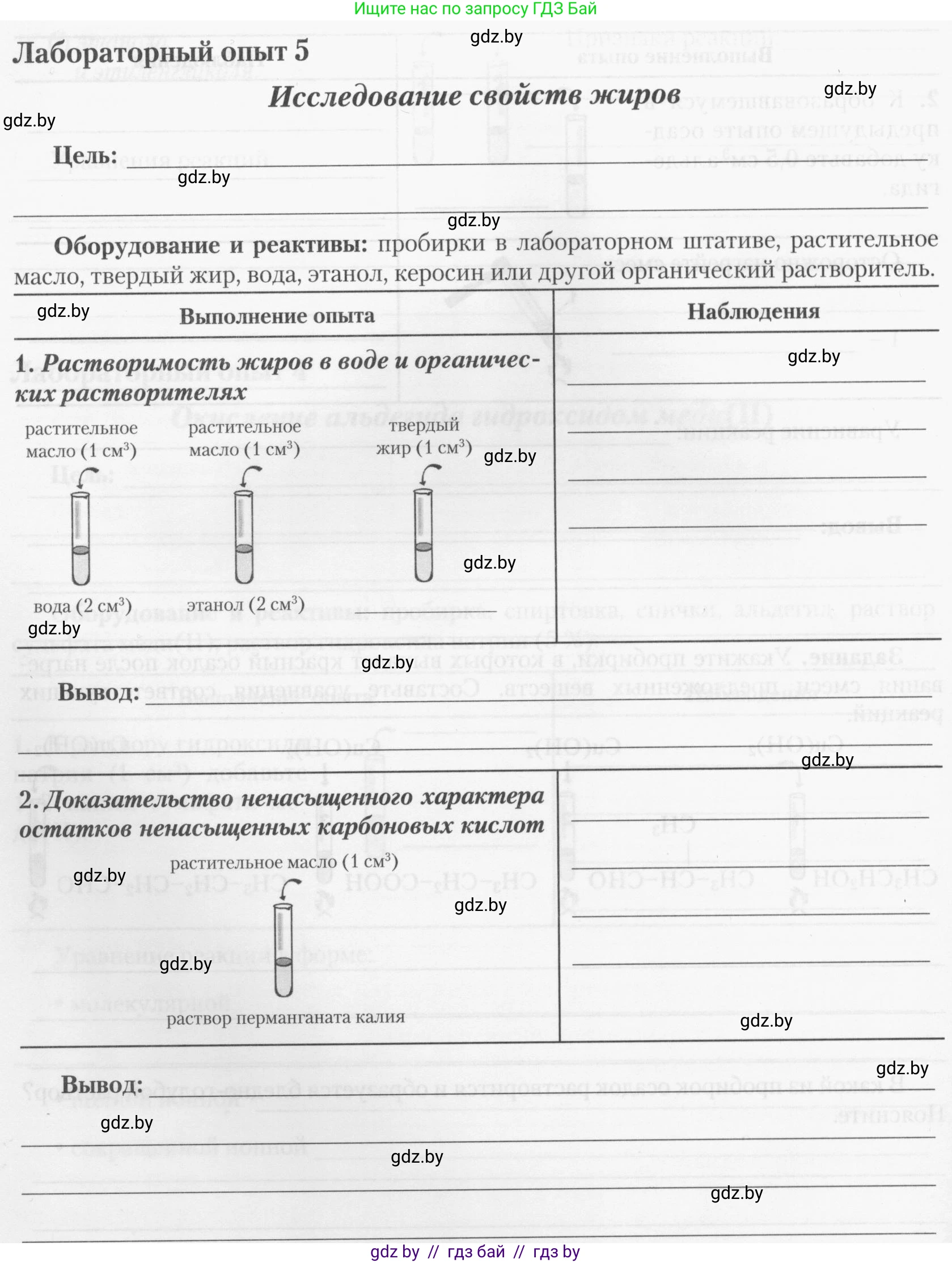 Химия, 10 класс Тетрадь для практических работ, автор: Борушко Ирина Ивановна, издательство Сэр-Вит, Минск, 2020, голубого цвета, Часть 2, страница 8, Условия