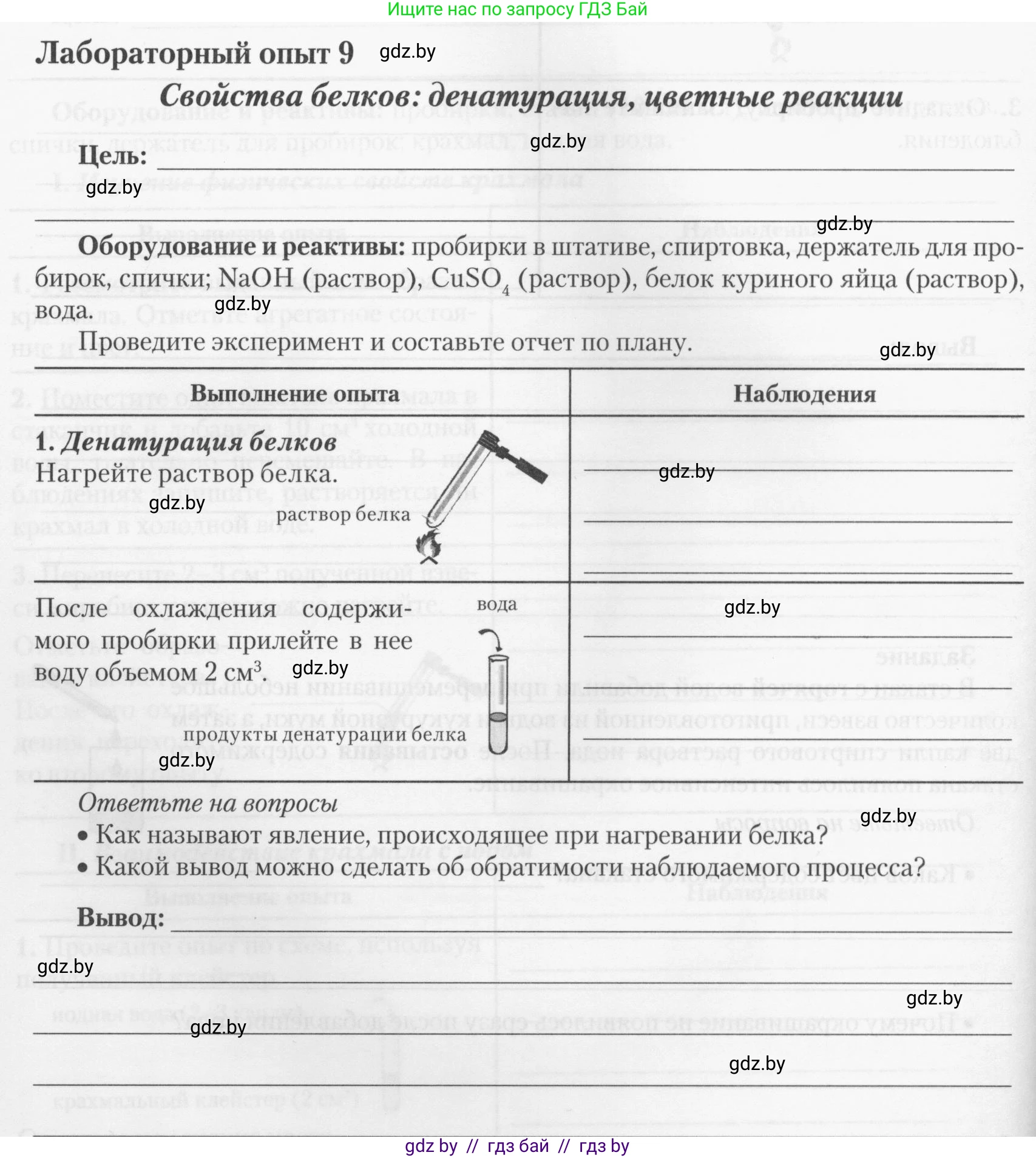 Химия, 10 класс Тетрадь для практических работ, автор: Борушко Ирина Ивановна, издательство Сэр-Вит, Минск, 2020, голубого цвета, Часть 2, страница 16, Условия