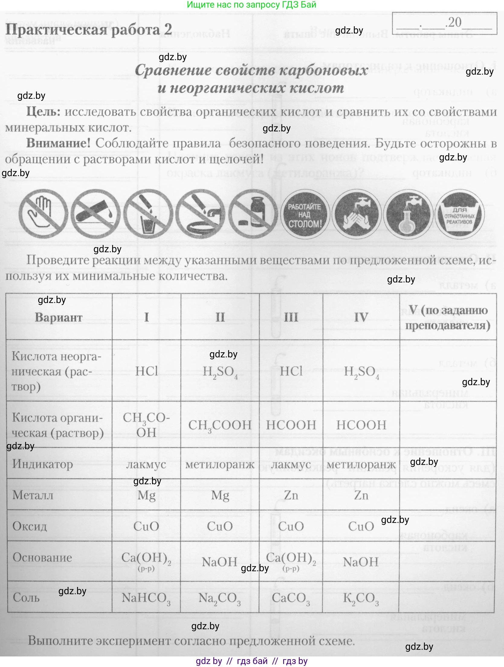 Химия, 10 класс Тетрадь для практических работ, автор: Борушко Ирина Ивановна, издательство Сэр-Вит, Минск, 2020, голубого цвета, Часть 1, страница 11, номер 1, Условия