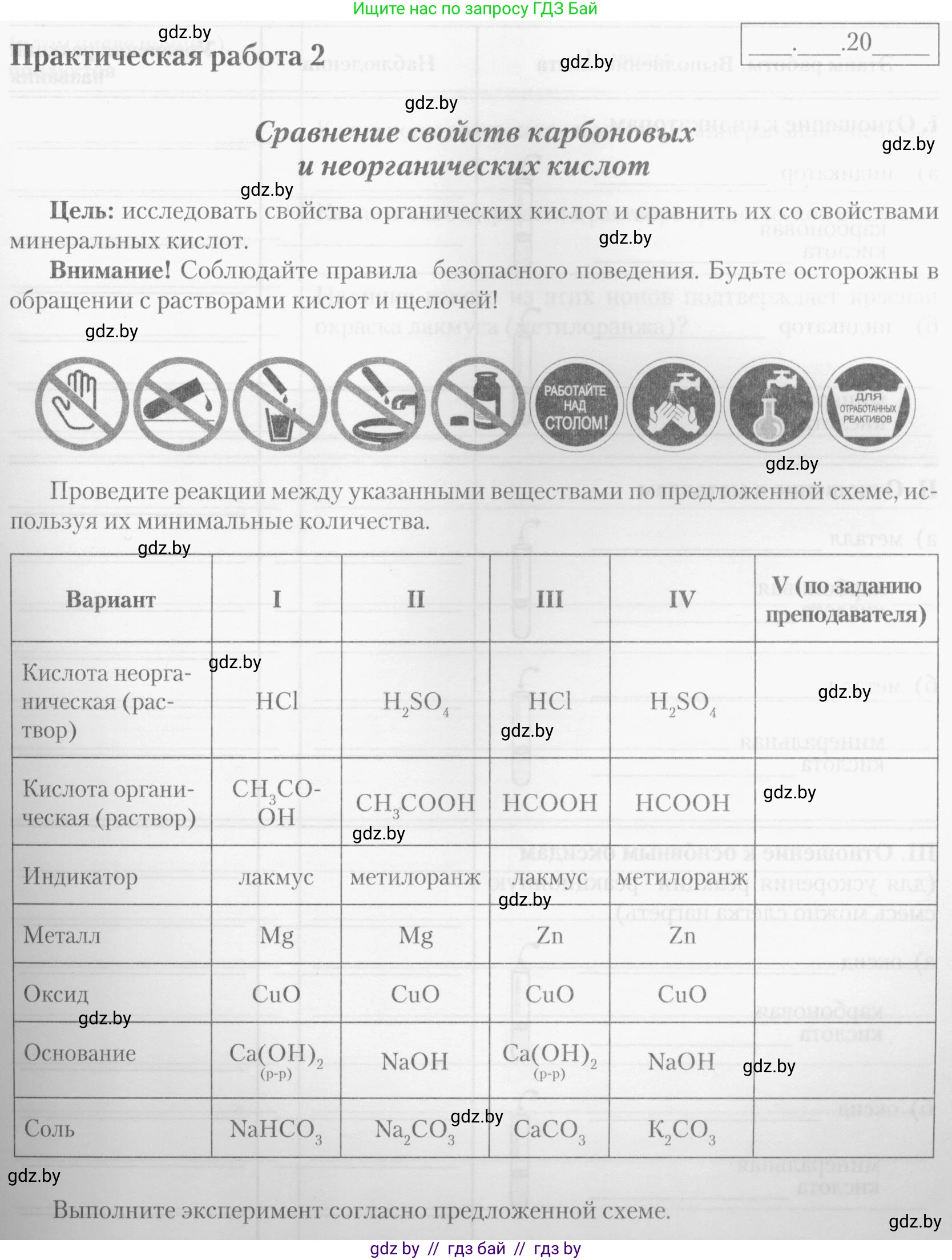 Химия, 10 класс Тетрадь для практических работ, автор: Борушко Ирина Ивановна, издательство Сэр-Вит, Минск, 2020, голубого цвета, Часть 1, страница 11, номер 2, Условия