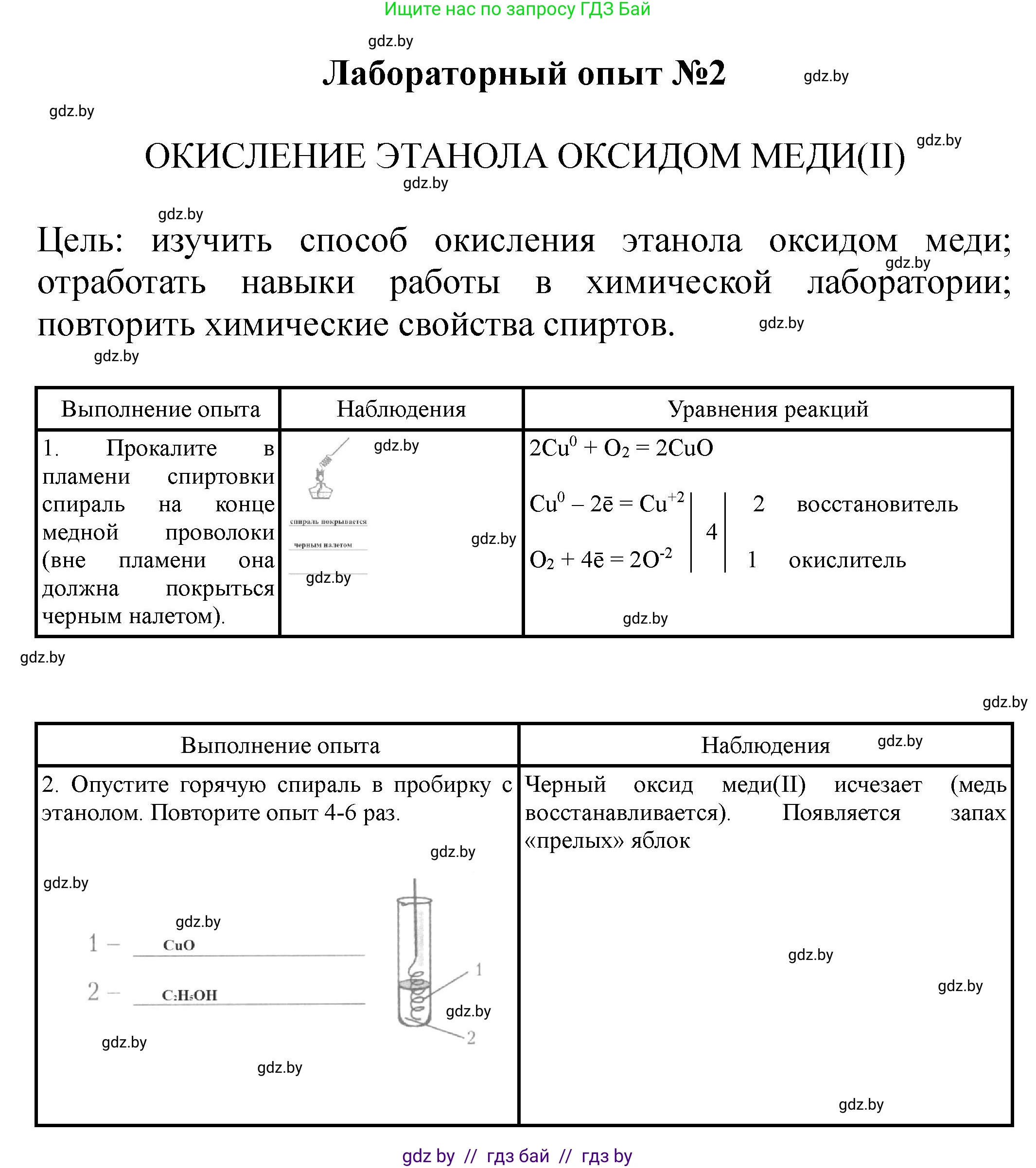 Химия, 10 класс Тетрадь для практических работ, автор: Борушко Ирина Ивановна, издательство Сэр-Вит, Минск, 2020, голубого цвета, Часть 2, страница 3, Решение