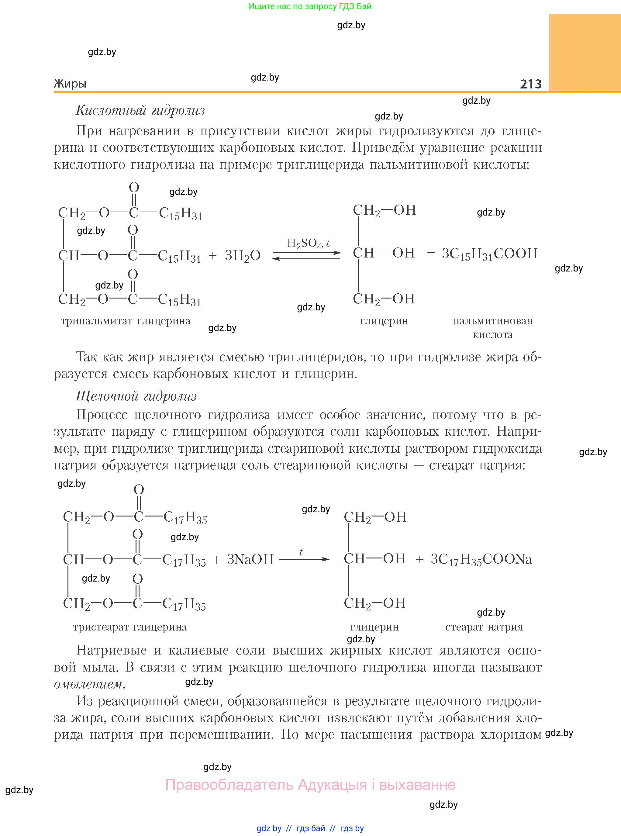 Химия, 10 класс Учебник, авторы: Колевич Татьяна Александровна, Матулис Вадим Эдвардович, Матулис Виталий Эдвардович, Варакса Игорь Николаевич, издательство Адукацыя i выхаванне, Минск, 2019, страница 213