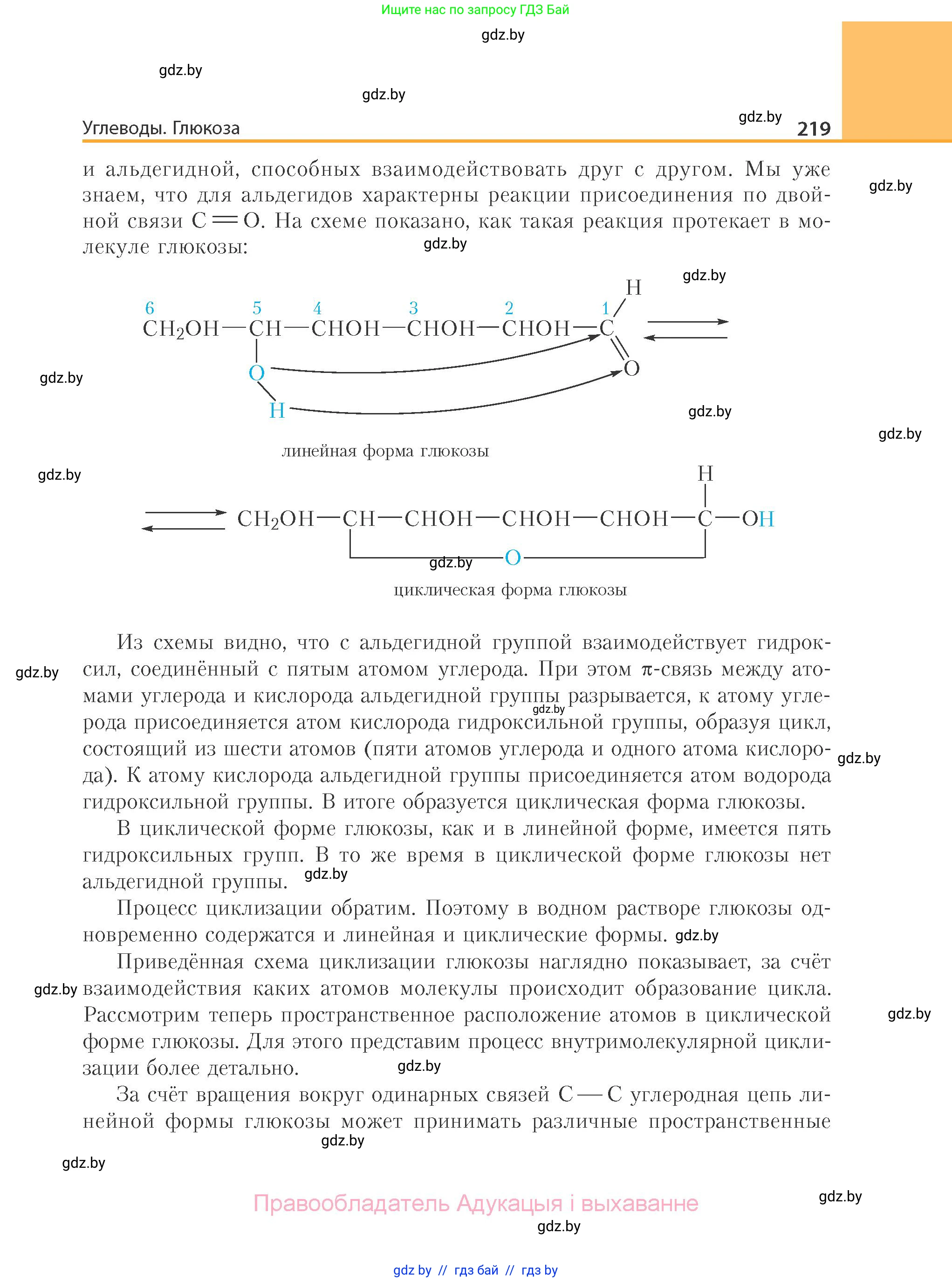 Химия, 10 класс Учебник, авторы: Колевич Татьяна Александровна, Матулис Вадим Эдвардович, Матулис Виталий Эдвардович, Варакса Игорь Николаевич, издательство Адукацыя i выхаванне, Минск, 2019, страница 219