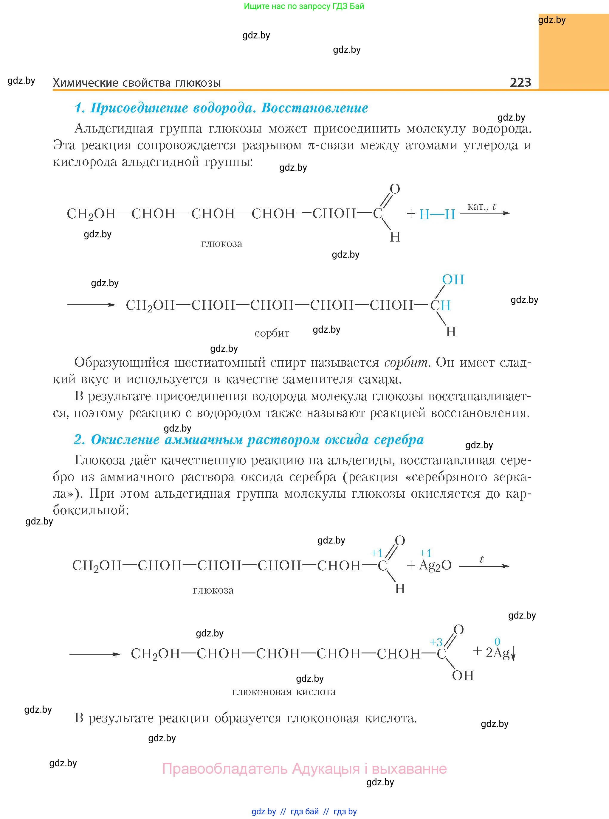 Химия, 10 класс Учебник, авторы: Колевич Татьяна Александровна, Матулис Вадим Эдвардович, Матулис Виталий Эдвардович, Варакса Игорь Николаевич, издательство Адукацыя i выхаванне, Минск, 2019, страница 223