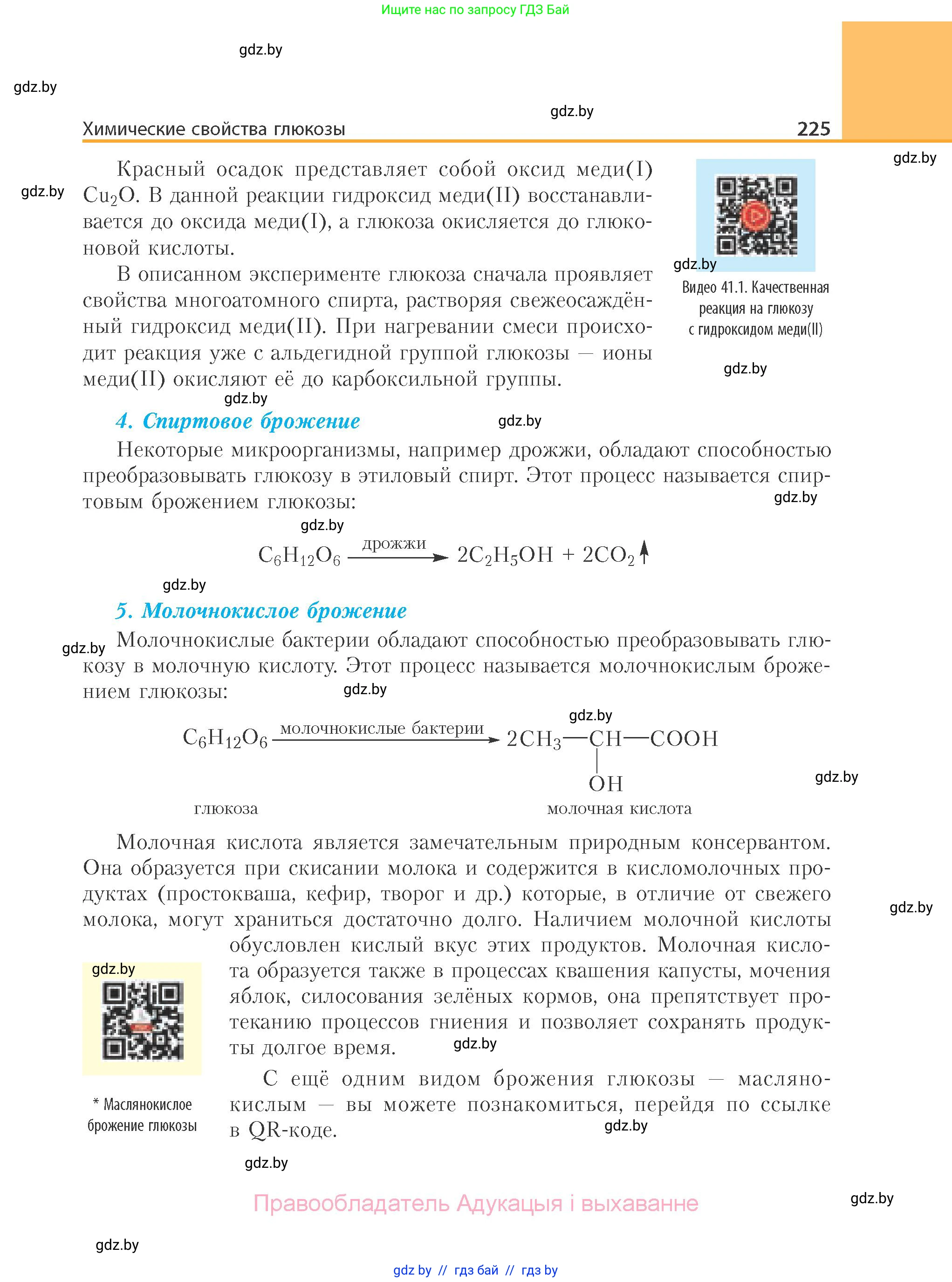 Химия, 10 класс Учебник, авторы: Колевич Татьяна Александровна, Матулис Вадим Эдвардович, Матулис Виталий Эдвардович, Варакса Игорь Николаевич, издательство Адукацыя i выхаванне, Минск, 2019, страница 225