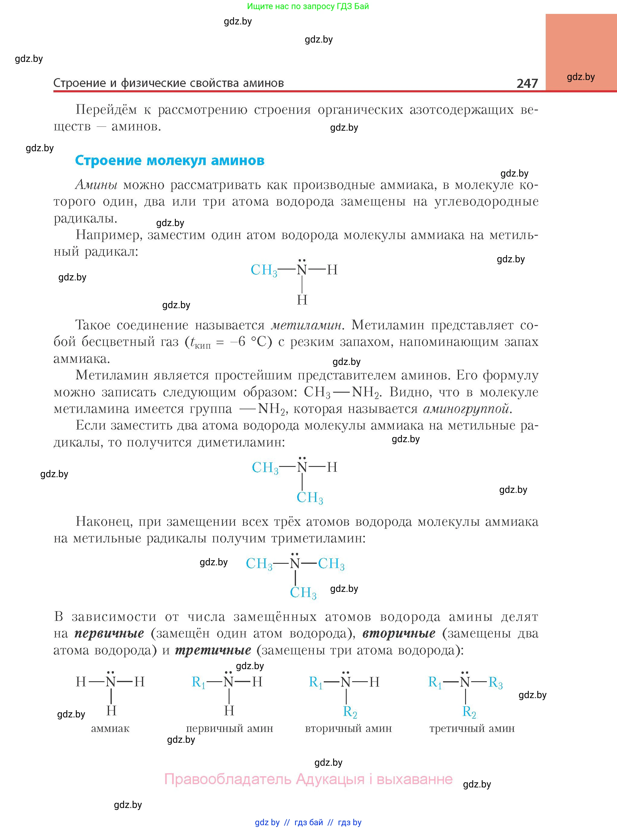 Химия, 10 класс Учебник, авторы: Колевич Татьяна Александровна, Матулис Вадим Эдвардович, Матулис Виталий Эдвардович, Варакса Игорь Николаевич, издательство Адукацыя i выхаванне, Минск, 2019, страница 247