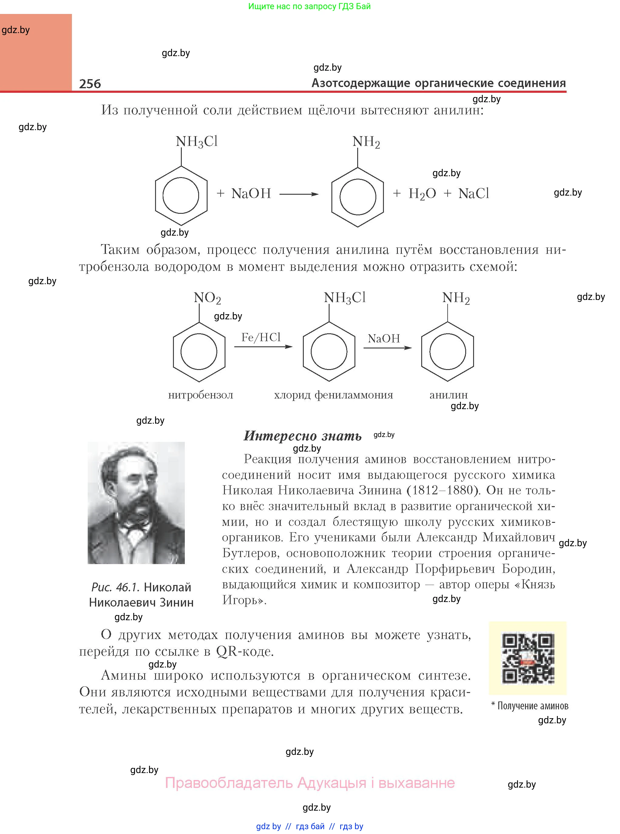 Химия, 10 класс Учебник, авторы: Колевич Татьяна Александровна, Матулис Вадим Эдвардович, Матулис Виталий Эдвардович, Варакса Игорь Николаевич, издательство Адукацыя i выхаванне, Минск, 2019, страница 256
