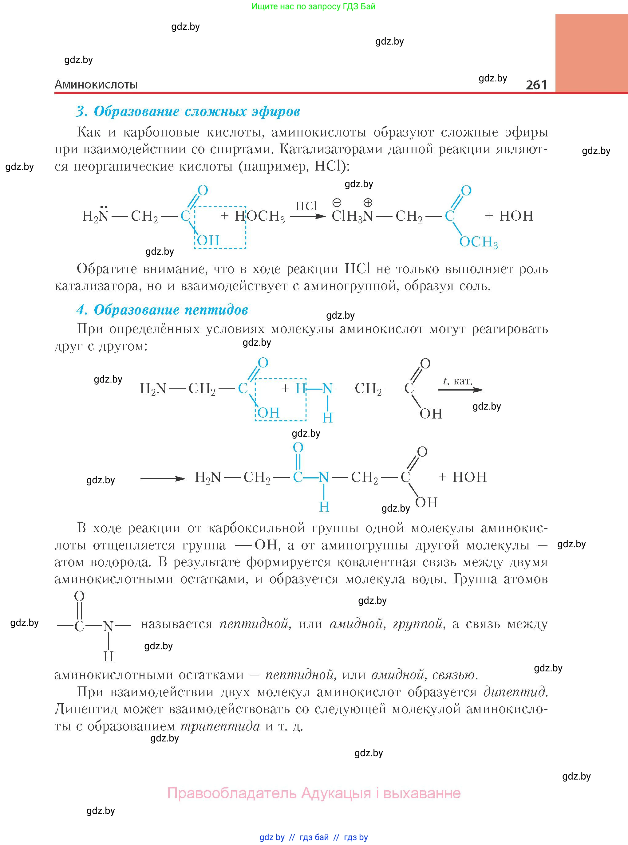 Химия, 10 класс Учебник, авторы: Колевич Татьяна Александровна, Матулис Вадим Эдвардович, Матулис Виталий Эдвардович, Варакса Игорь Николаевич, издательство Адукацыя i выхаванне, Минск, 2019, страница 261