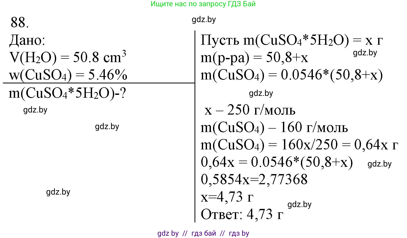 Химия, 11 класс Сборник задач, авторы: Хвалюк Виктор Николаевич, Резяпкин Виктор Ильич, издательство Адукацыя i выхаванне, Минск, 2023, зелёного цвета, страница 21, номер 88, Решение