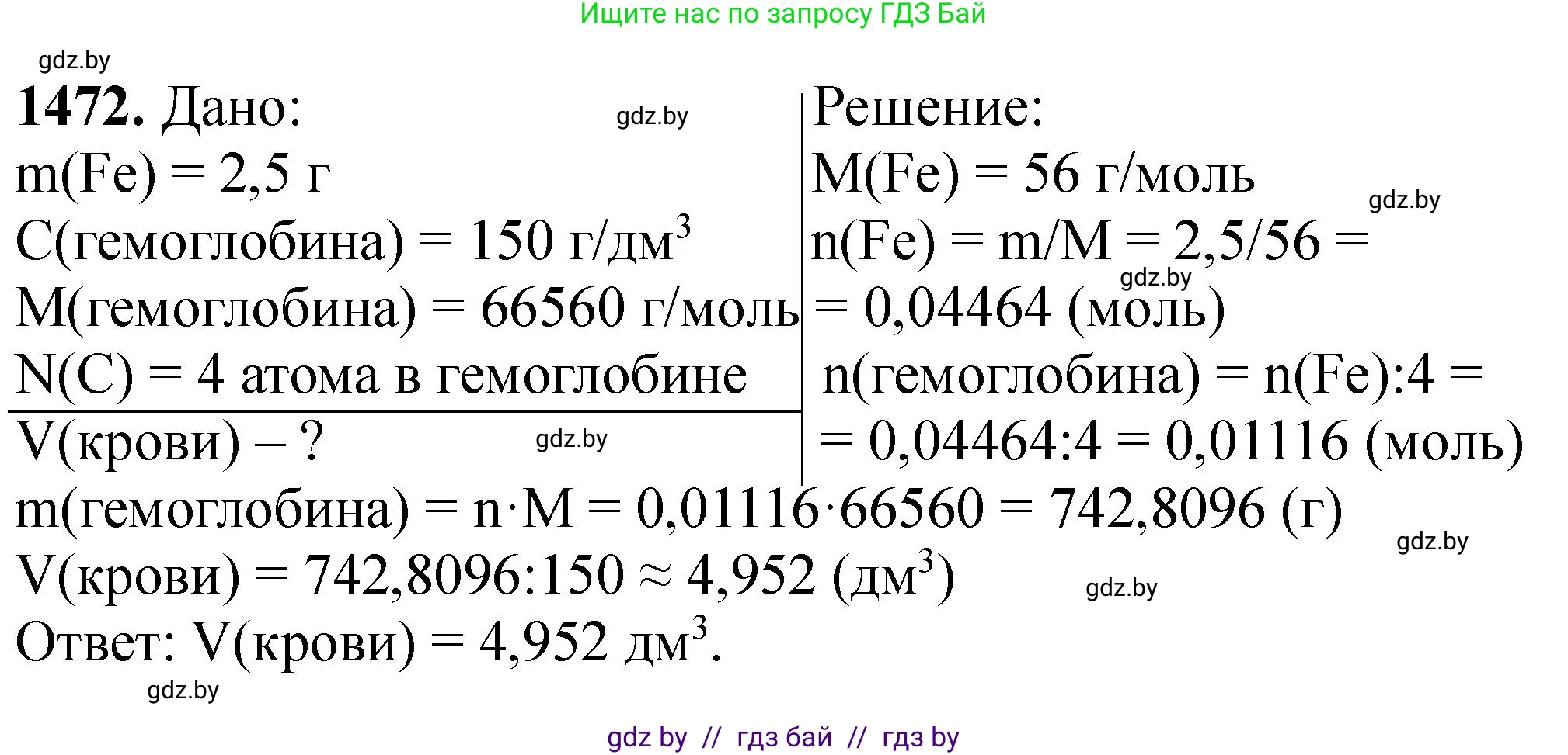 Химия, 11 класс Сборник задач, авторы: Хвалюк Виктор Николаевич, Резяпкин Виктор Ильич, издательство Адукацыя i выхаванне, Минск, 2023, зелёного цвета, страница 228, номер 1472, Решение