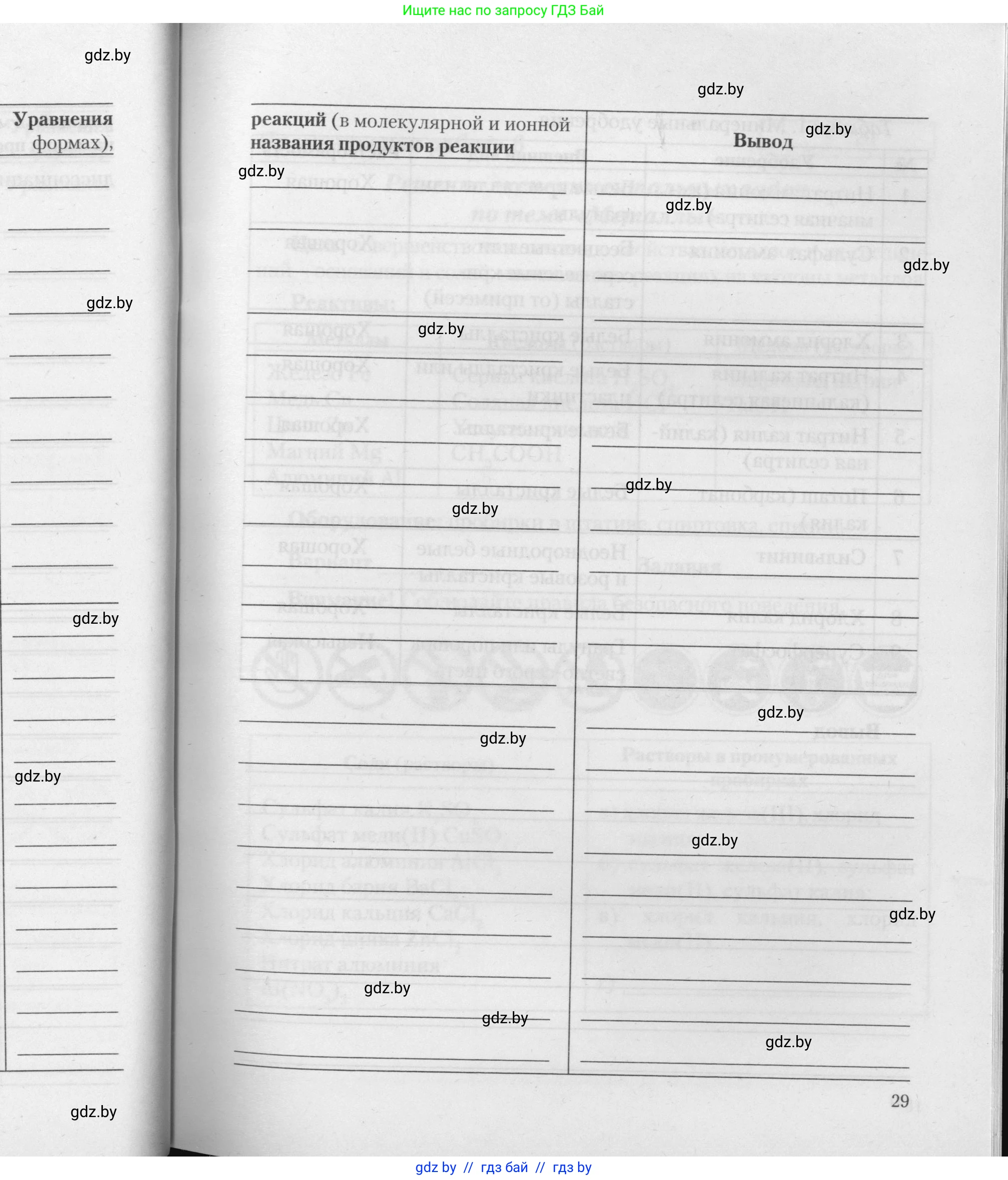 Химия, 11 класс Тетрадь для практических работ, автор: Борушко Ирина Ивановна, издательство Сэр-Вит, Минск, 2021, розового цвета, страница 29