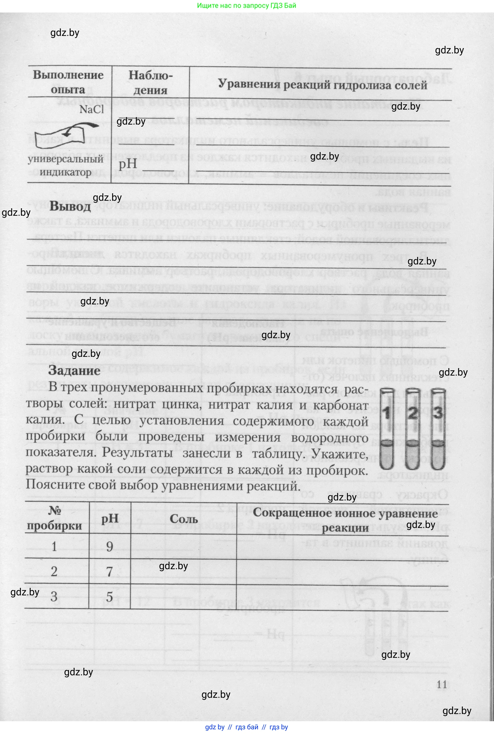 Химия, 11 класс Тетрадь для практических работ, автор: Борушко Ирина Ивановна, издательство Сэр-Вит, Минск, 2021, розового цвета, страница 11