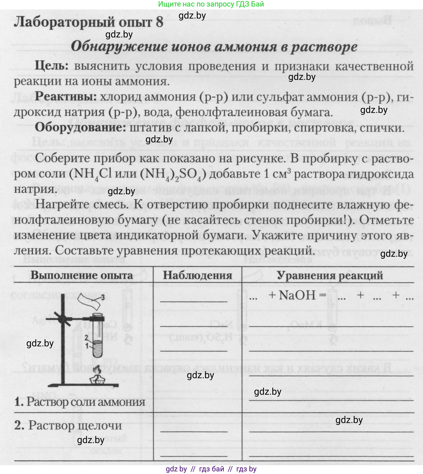 Химия, 11 класс Тетрадь для практических работ, автор: Борушко Ирина Ивановна, издательство Сэр-Вит, Минск, 2021, розового цвета, Часть 2, страница 17, Условия