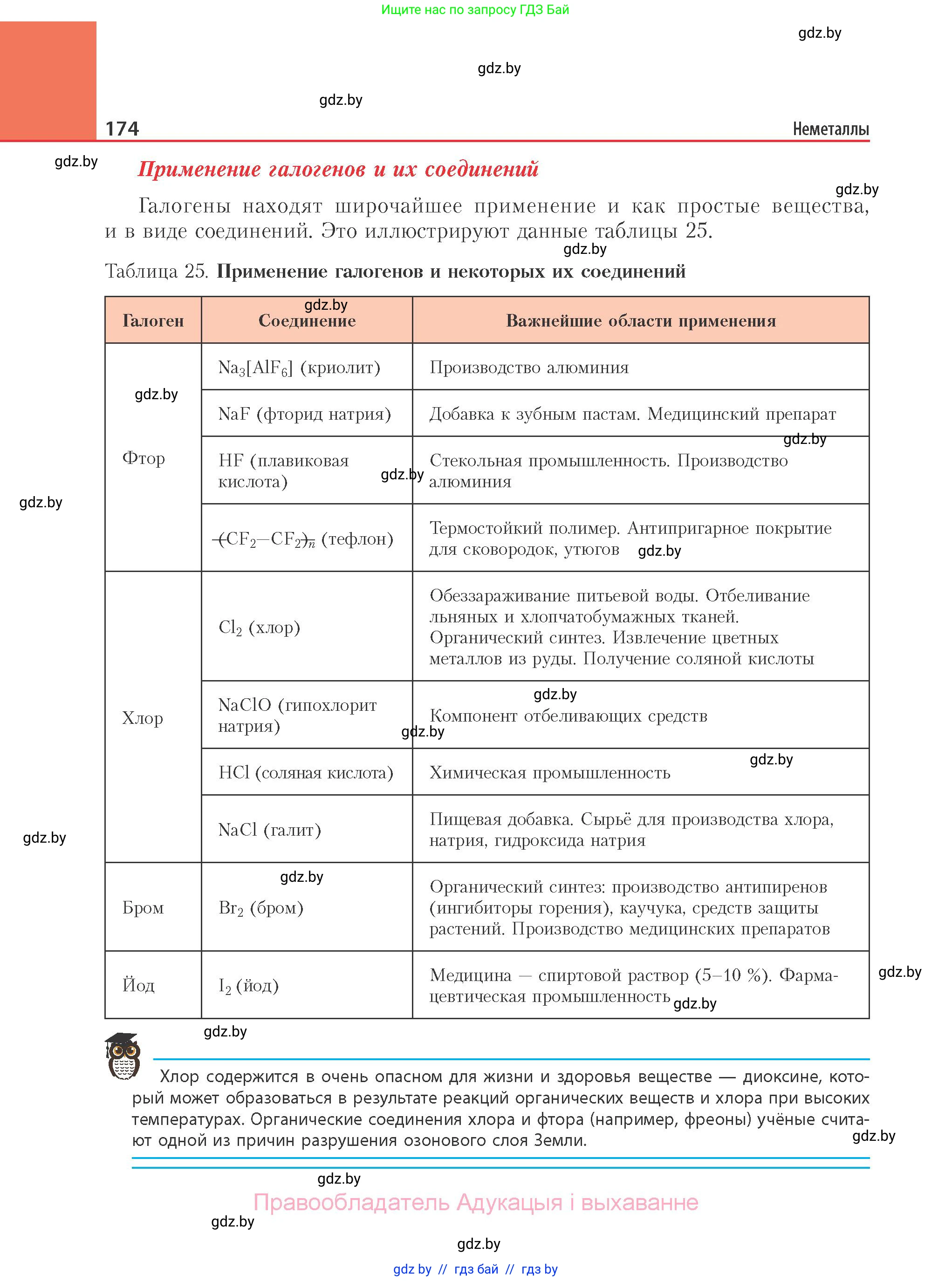 Химия, 11 класс Учебник, авторы: Мычко Дмитрий Иванович, Прохоревич Константин Николаевич, Борушко Ирина Ивановна, издательство Адукацыя i выхаванне, Минск, 2021, зелёного цвета, страница 174