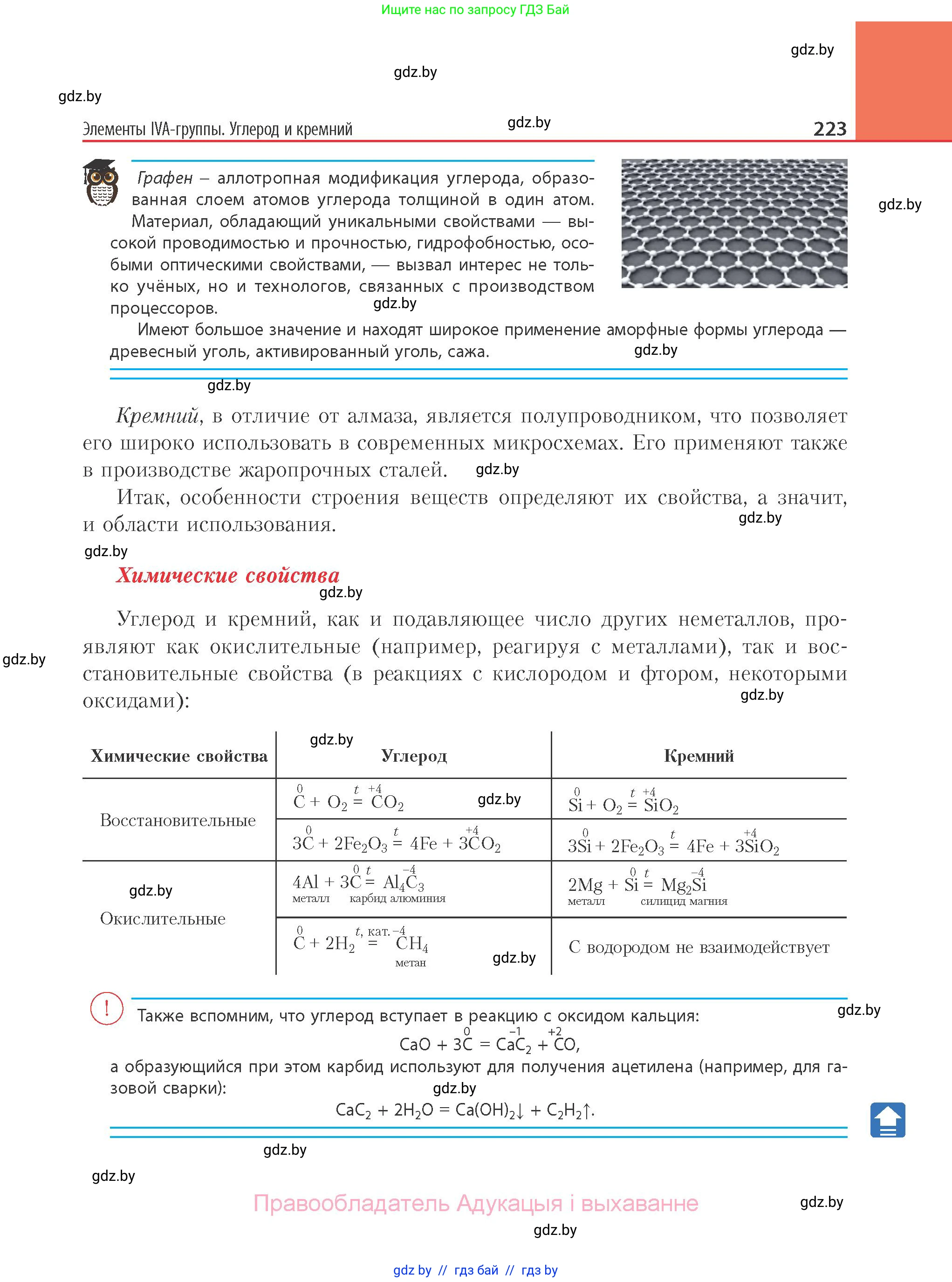 Химия, 11 класс Учебник, авторы: Мычко Дмитрий Иванович, Прохоревич Константин Николаевич, Борушко Ирина Ивановна, издательство Адукацыя i выхаванне, Минск, 2021, зелёного цвета, страница 223