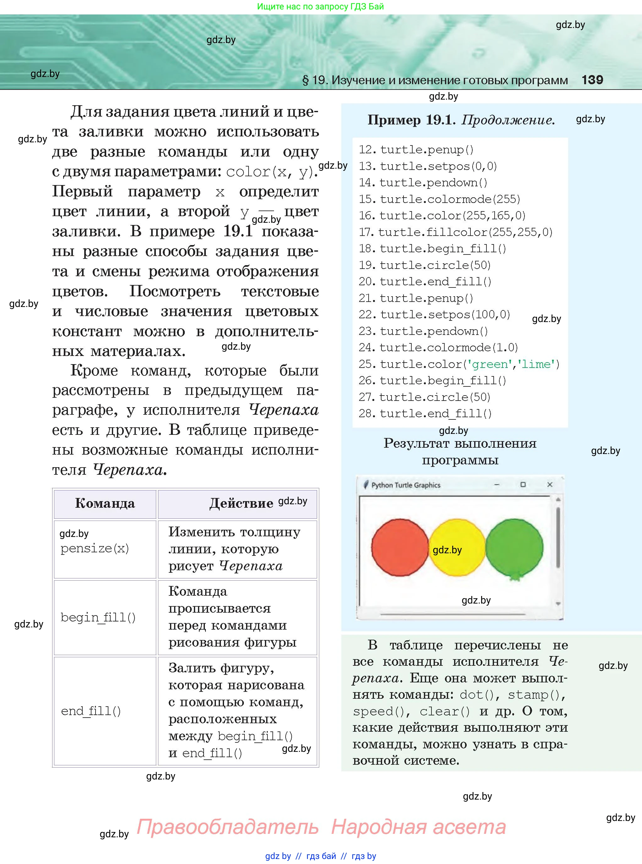 Информатика, 6 класс Учебник, авторы: Котов Владимир Михайлович, Макарова Нина Петровна, Лапо Анжелика Ивановна, Войтехович Елена Николаевна, издательство Народная асвета, Минск, 2024, бирюзового цвета, страница 139