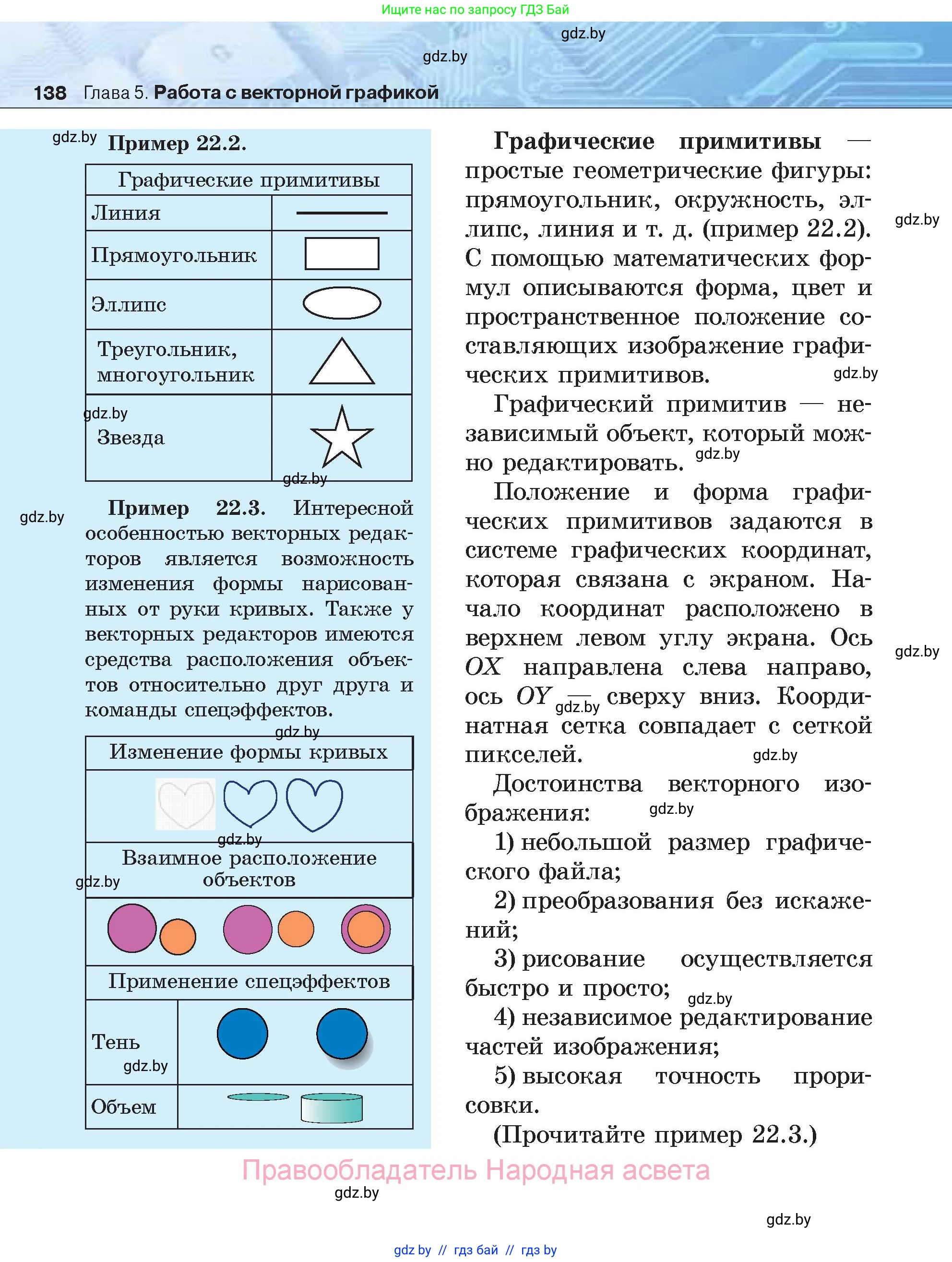 Информатика, 7 класс Учебник, авторы: Котов Владимир Михайлович, Лапо Анжелика Ивановна, Войтехович Елена Николаевна, издательство Народная асвета, Минск, 2017, страница 138